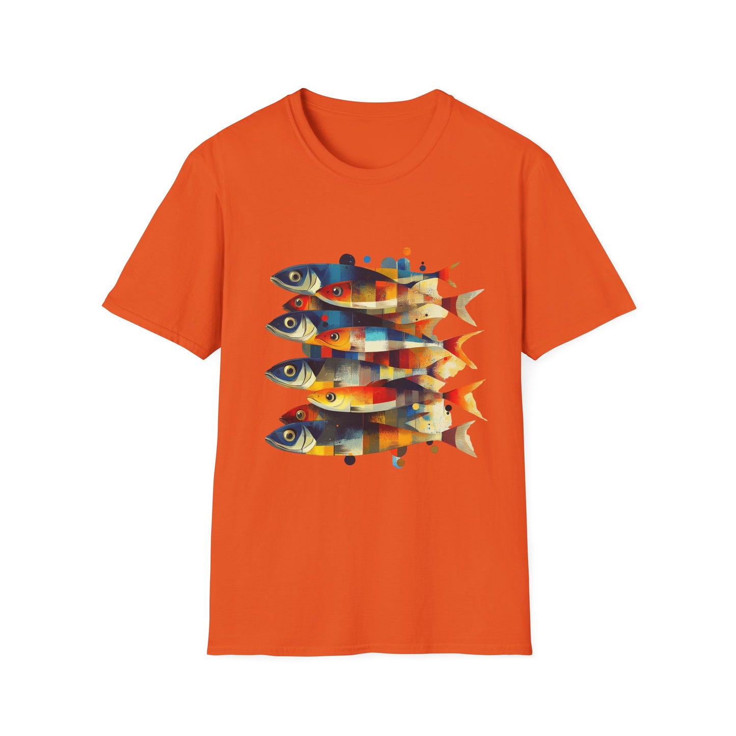 Stacked Signals – Abstract Fish Formation Tee