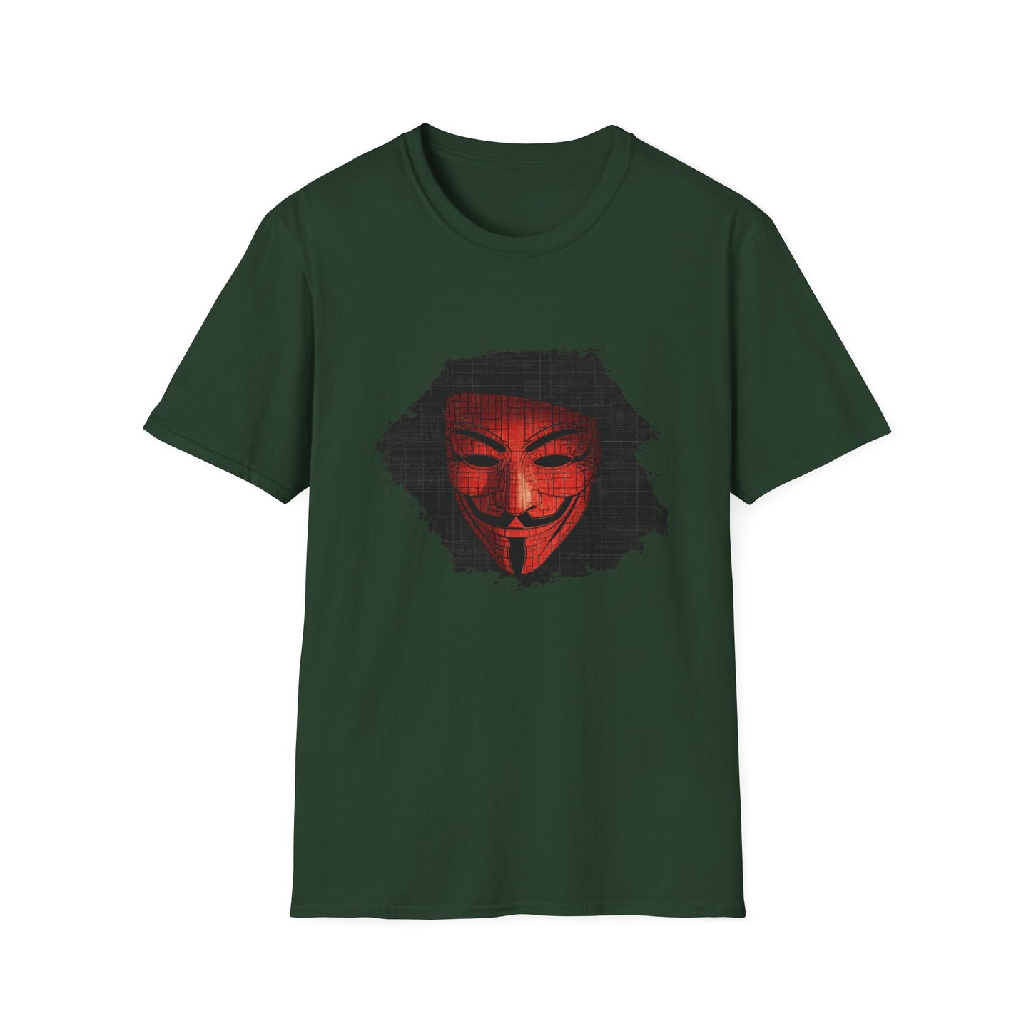 Encrypted Vendetta – Cyber Mask Grid Design