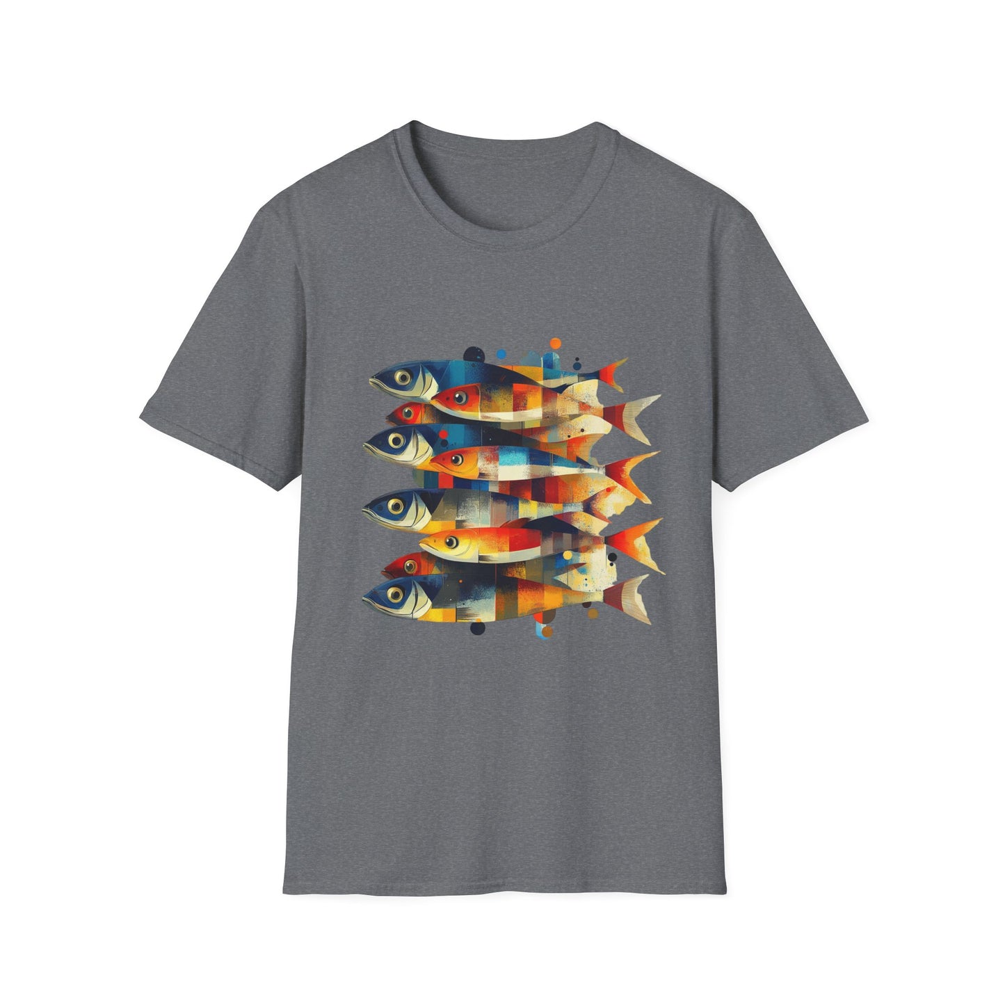 Stacked Signals – Abstract Fish Formation Tee