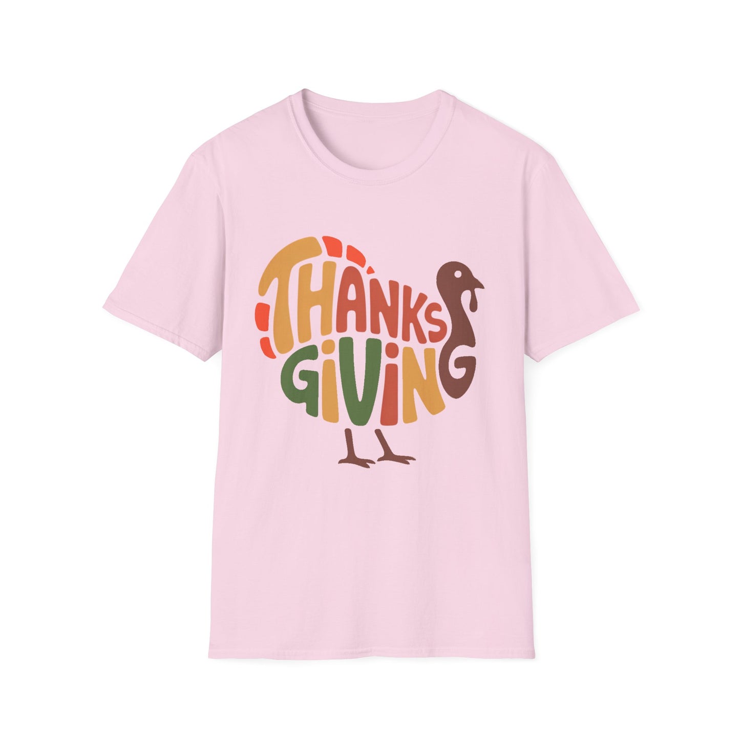 THANKSGIVING Turkey Typography Short Sleeve Tee