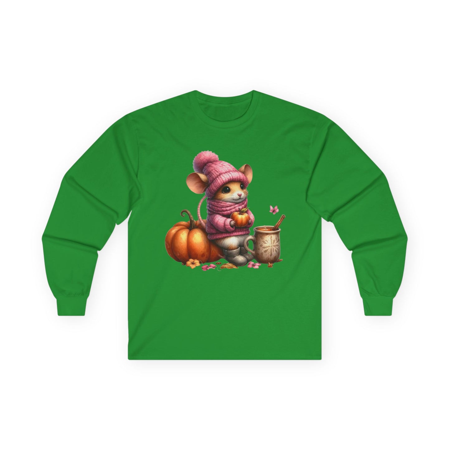 “Autumn Mouse” Long Sleeve Tee – Cozy Critter Edition
