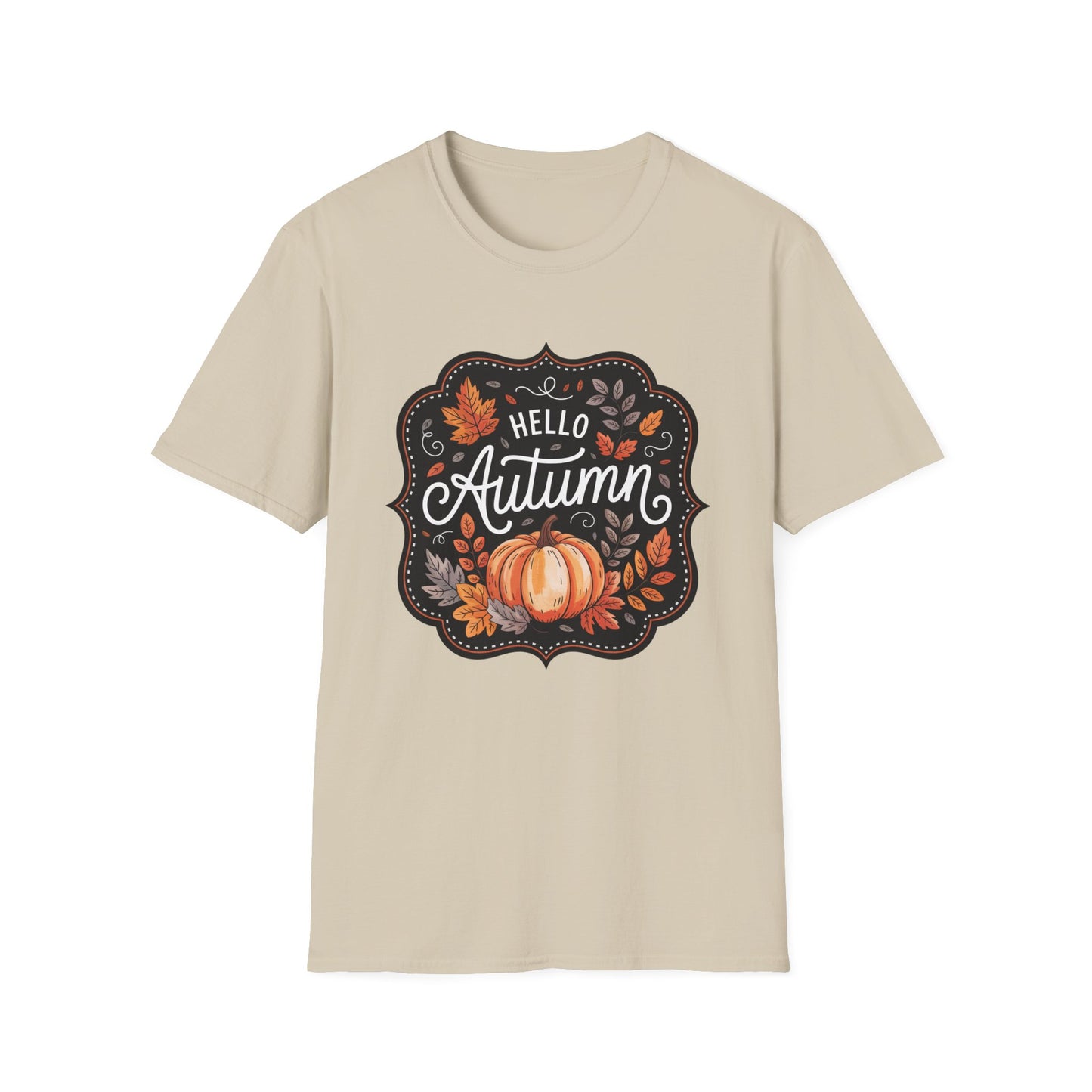 “Hello Autumn” Tee – Pumpkin & Leaves Edition