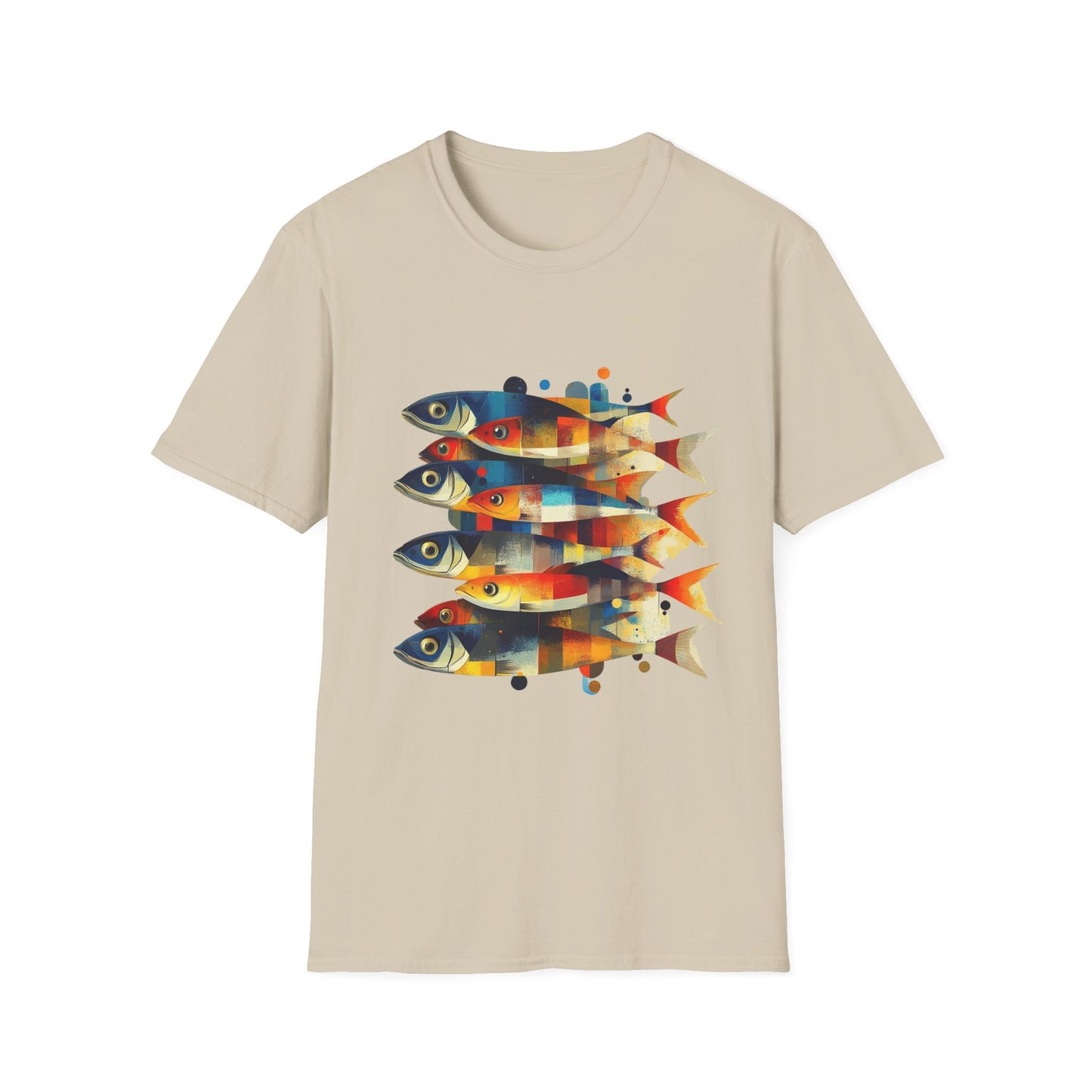 Stacked Signals – Abstract Fish Formation Tee