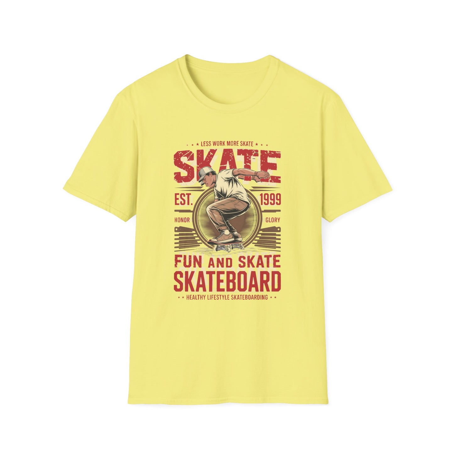 Less Work More Skate Vintage Skateboard Graphic Tee