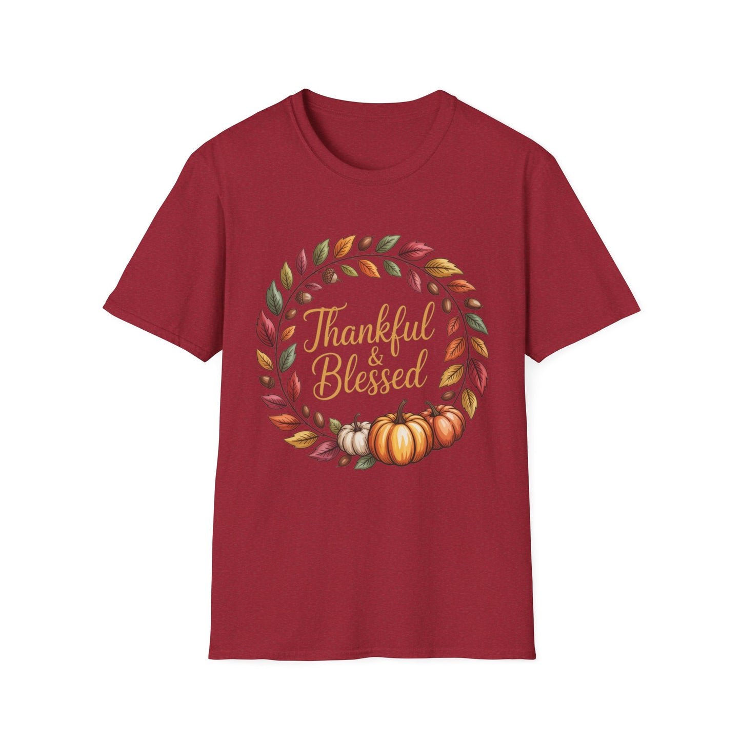 Thankful & Blessed – Autumn Wreath Edition Short Sleeve Tee