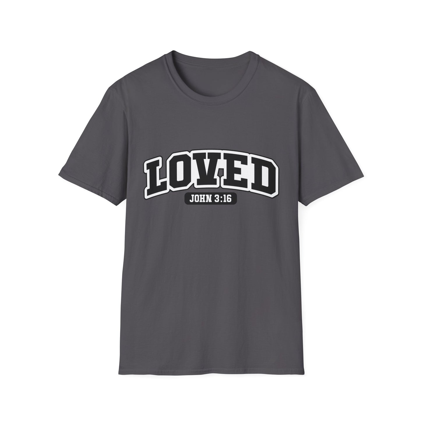 LOVED Tee – John 3:16 Collegiate Edition