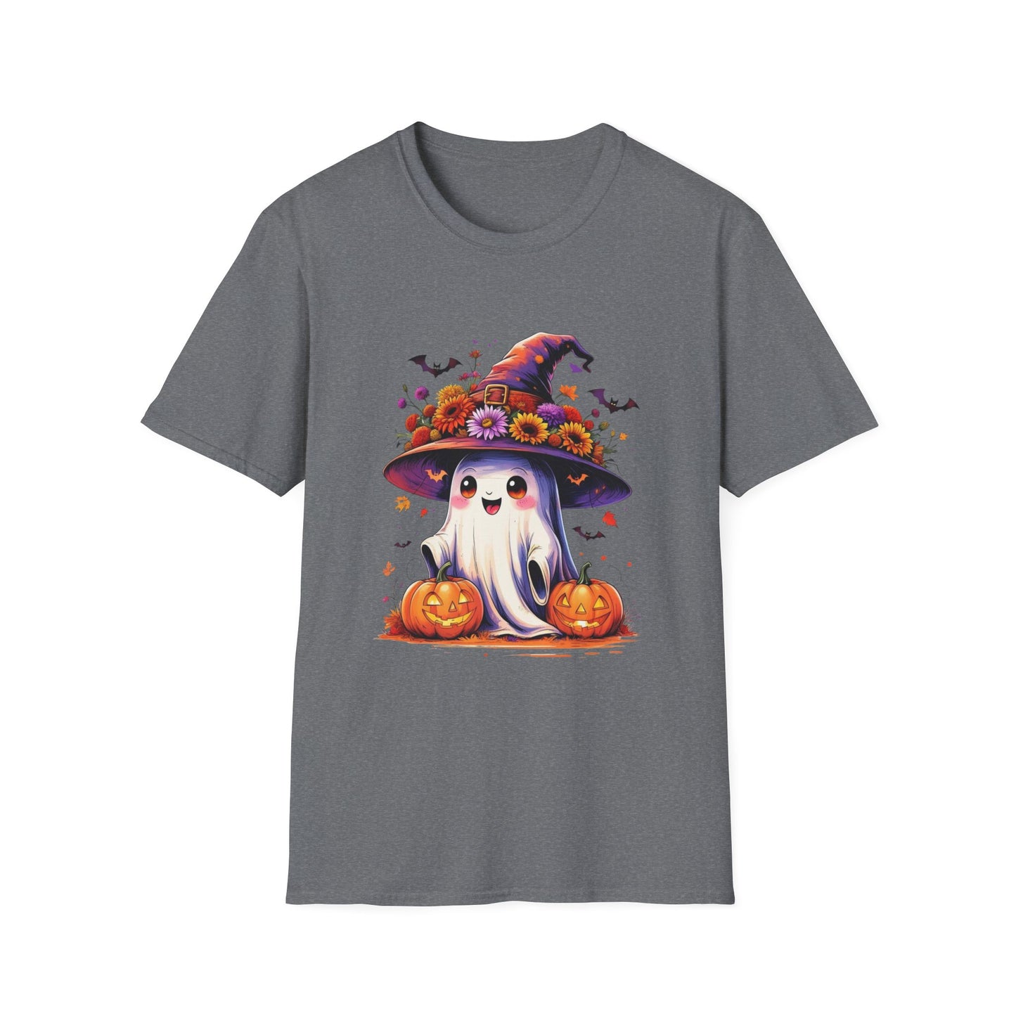“Floral Ghost & Pumpkin” Tee – Autumn Bloom Edition