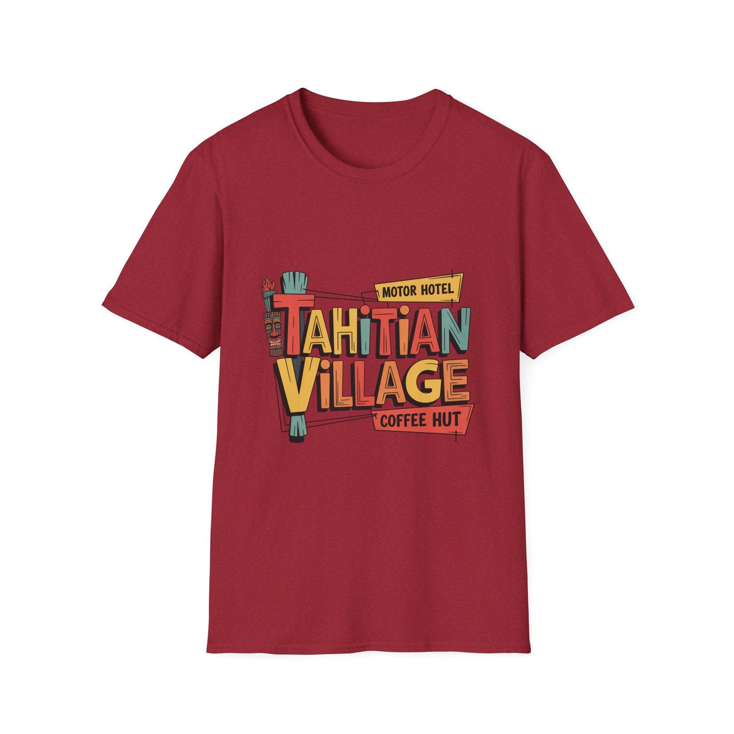 Tahitian Village Retro Tiki Graphic Tee