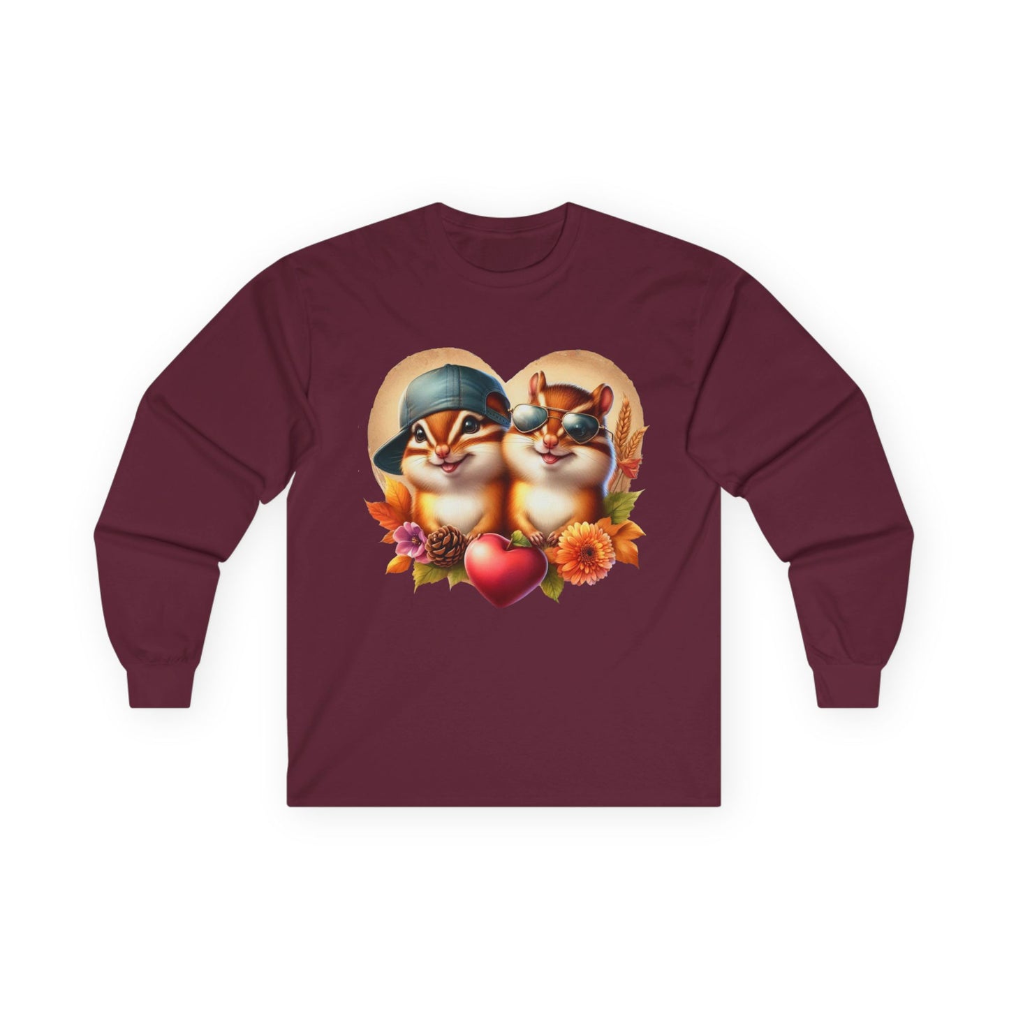“Chipmunk Love” Long Sleeve Tee – Flannel Hearts Edition