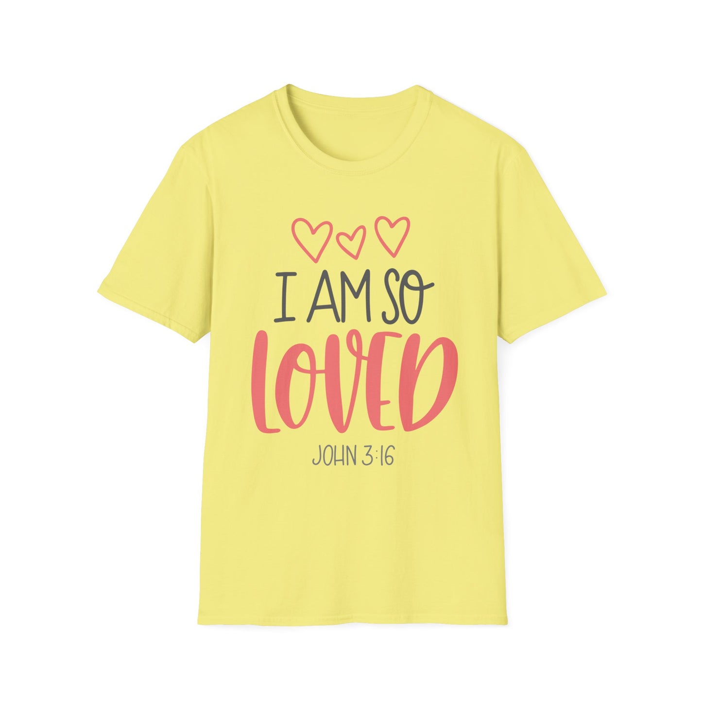 I Am So Loved Tee – John 3:16 Heartline Edition
