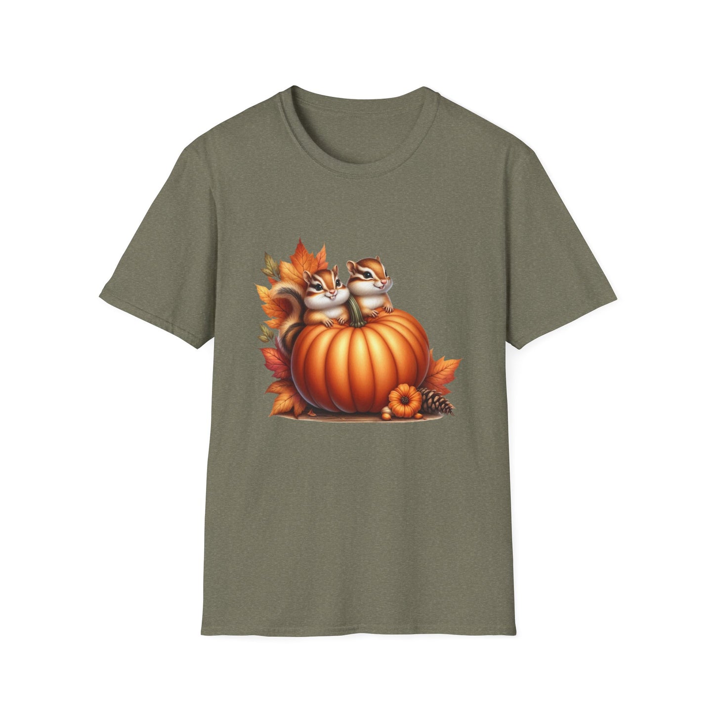 “Pumpkin Perch Chipmunks” Tee – Harvest Heart Edition