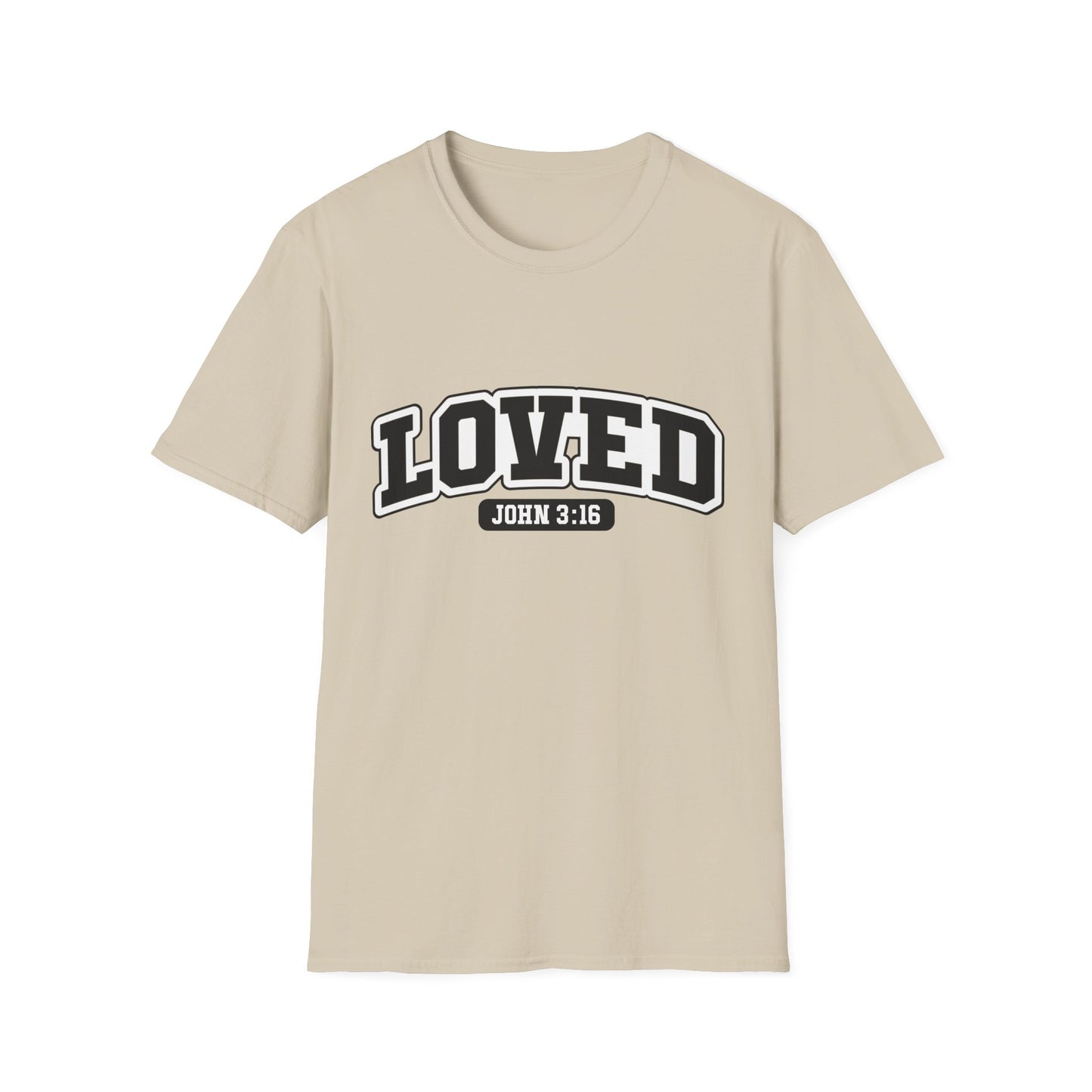 LOVED Tee – John 3:16 Collegiate Edition