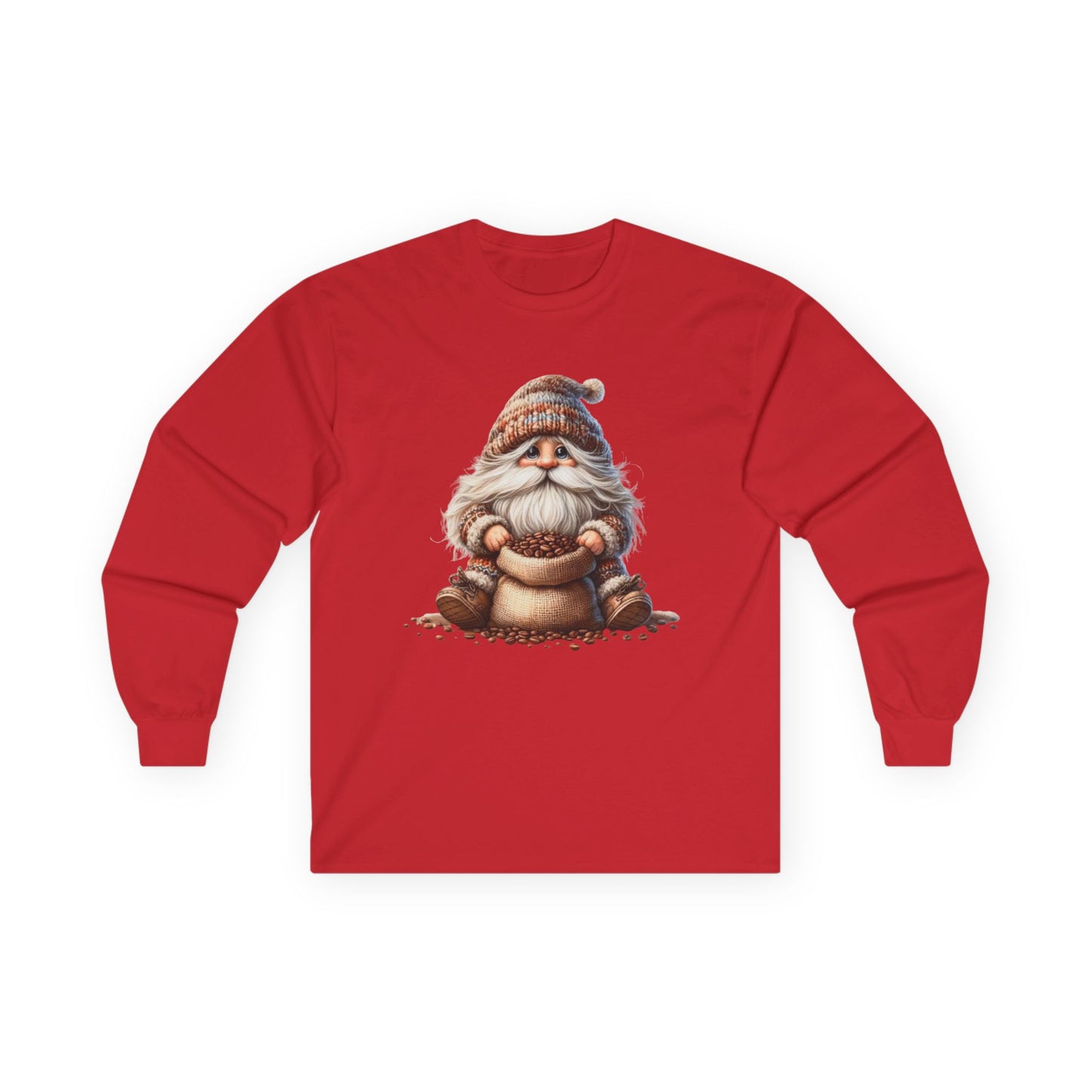 “Coffee Bean Gnome” Long Sleeve Tee – Brewed & Bearded Edition