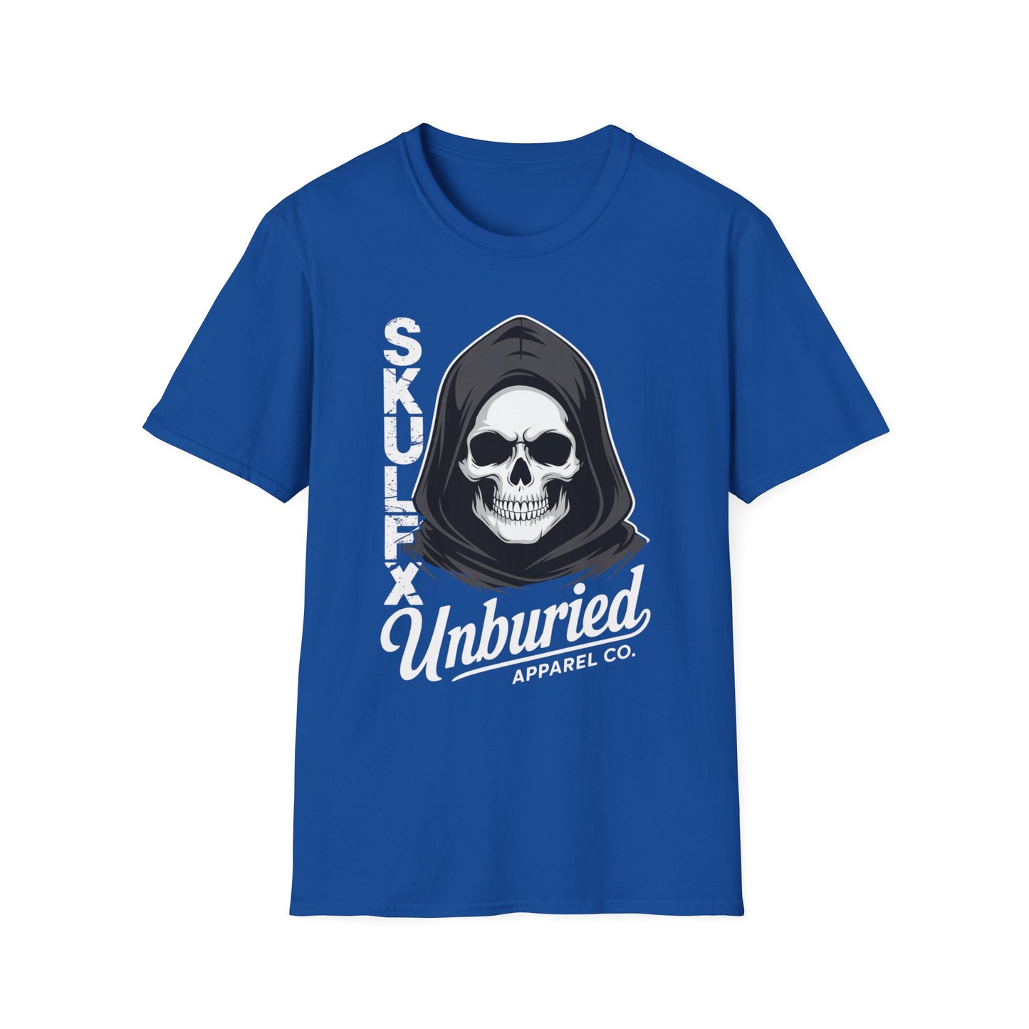 Skull Hooded Dark Colored Graphic T-Shirt