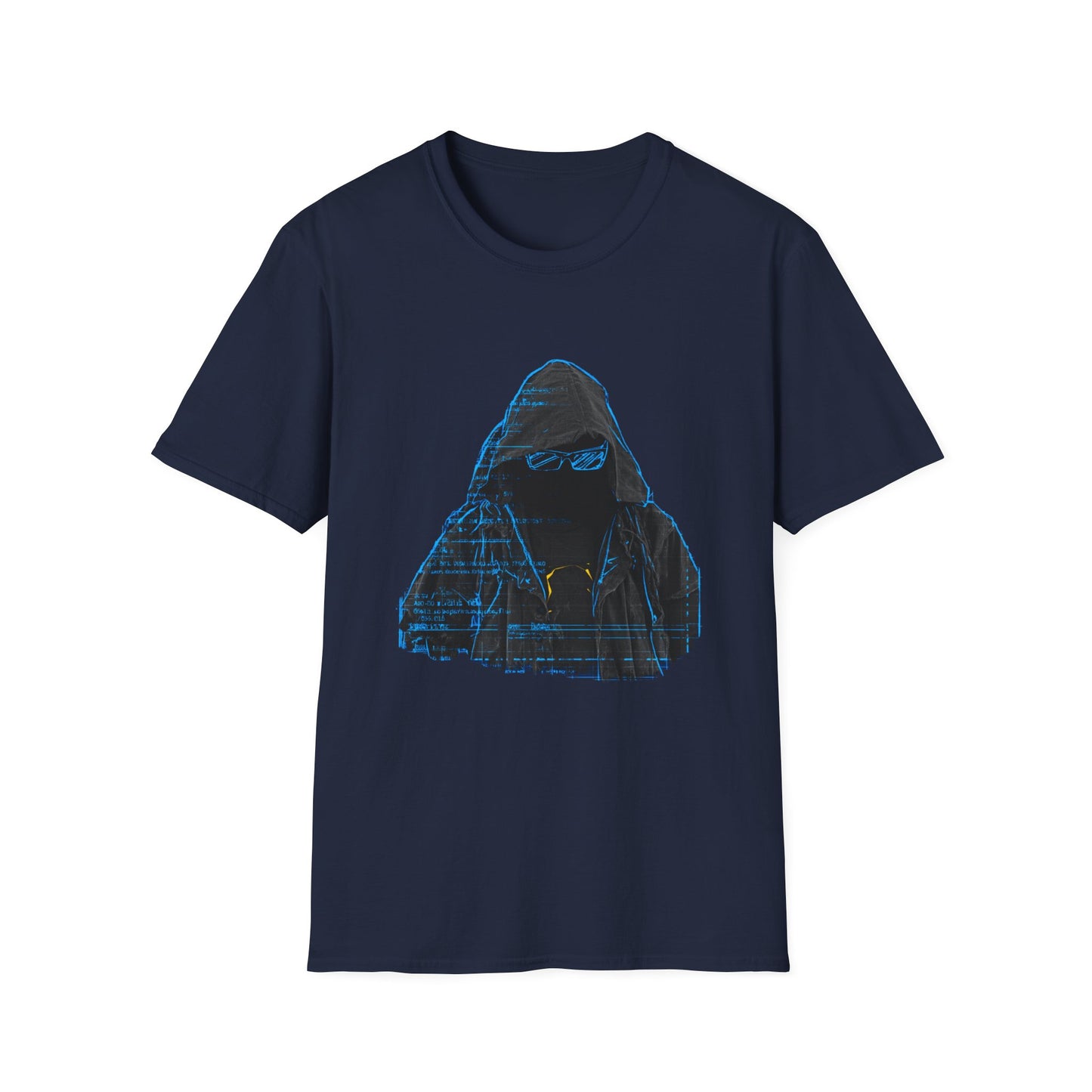 Blueprint Ghost – Hacker Schematic Portrait