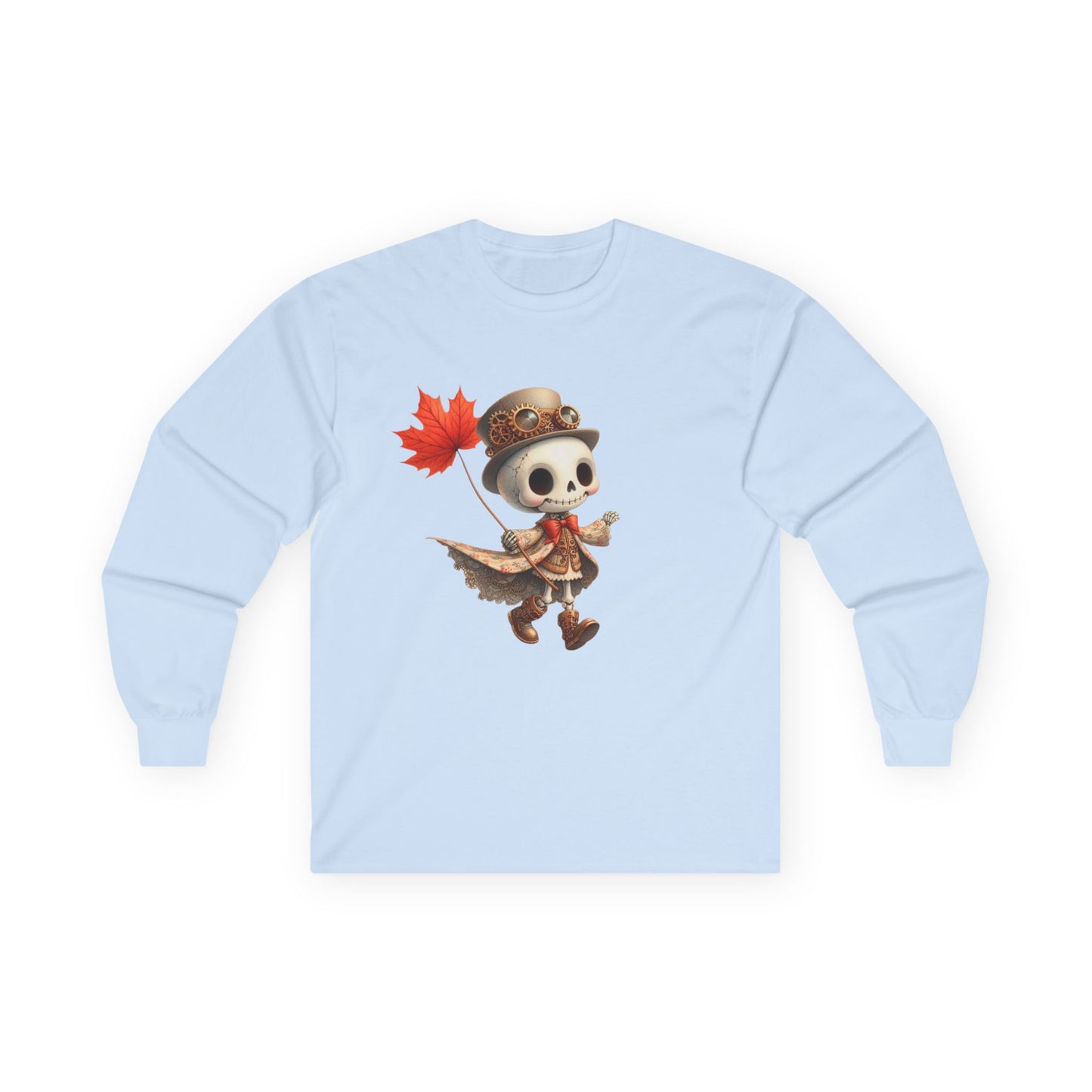 “Leaf Balloon Skeleton” Long Sleeve Tee – Steampunk Harvest Edition