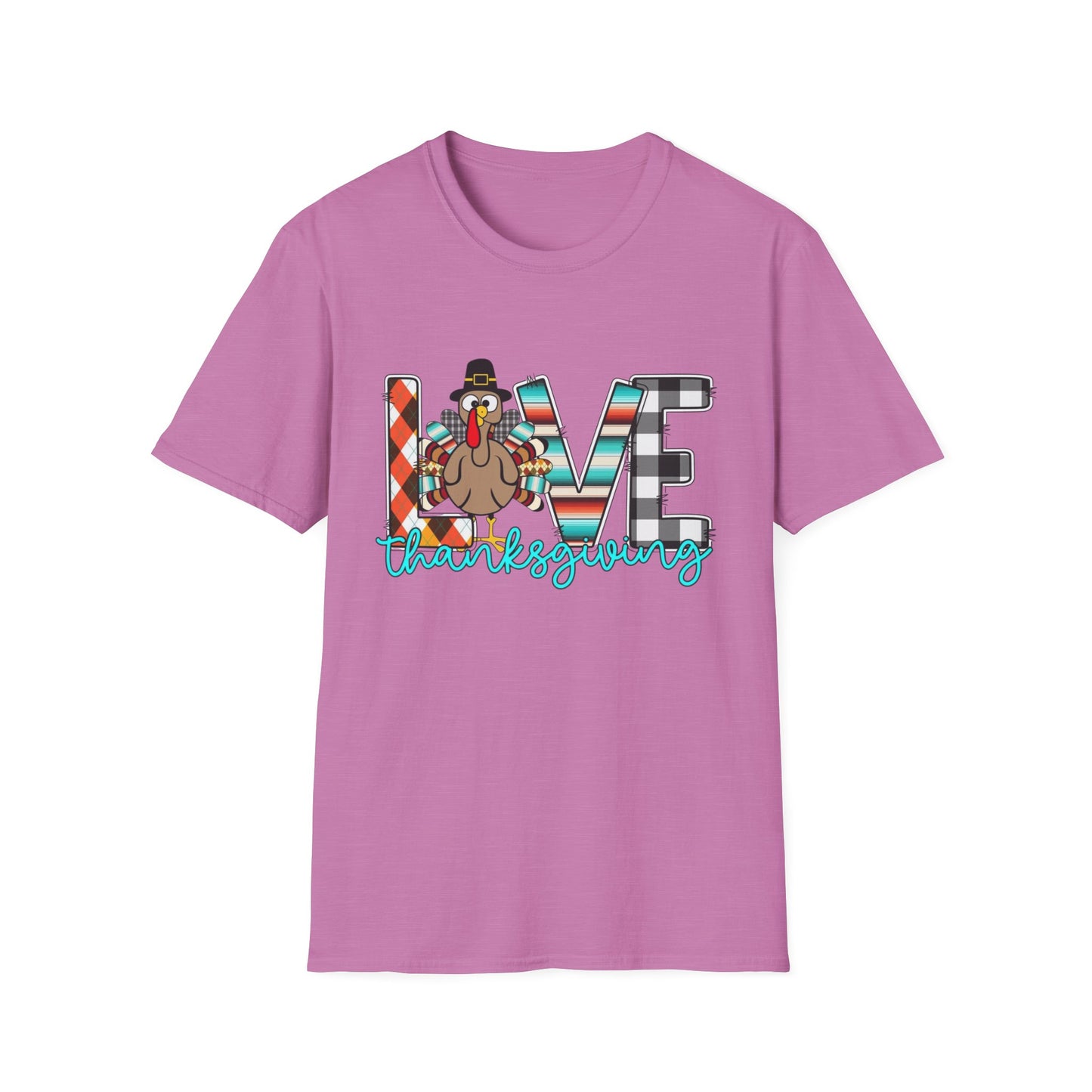 LOVE Thanksgiving – Patterned Letter & Turkey Edition Short Sleeve Tee