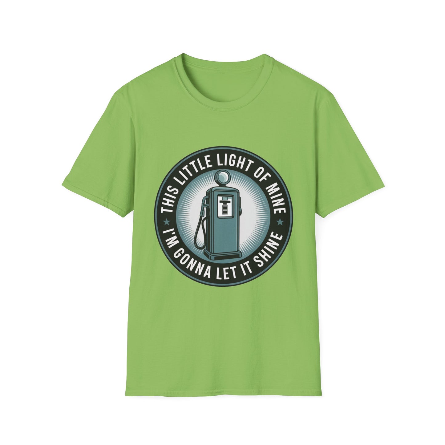 Vintage Shine Tee – “This Little Light of Mine” Gas Pump Design