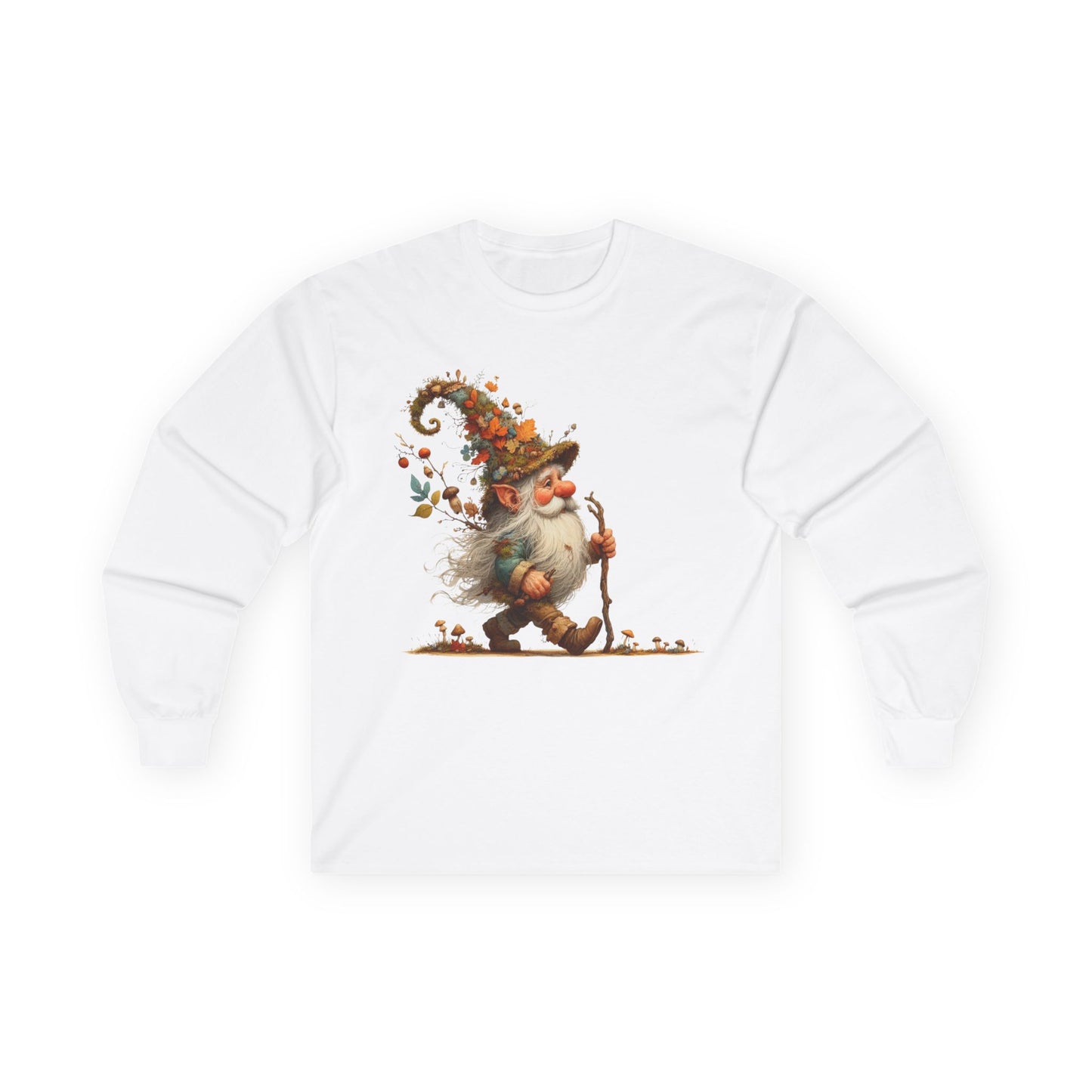 “Forest Walker Gnome” Long Sleeve Tee – Woodland Lore Edition