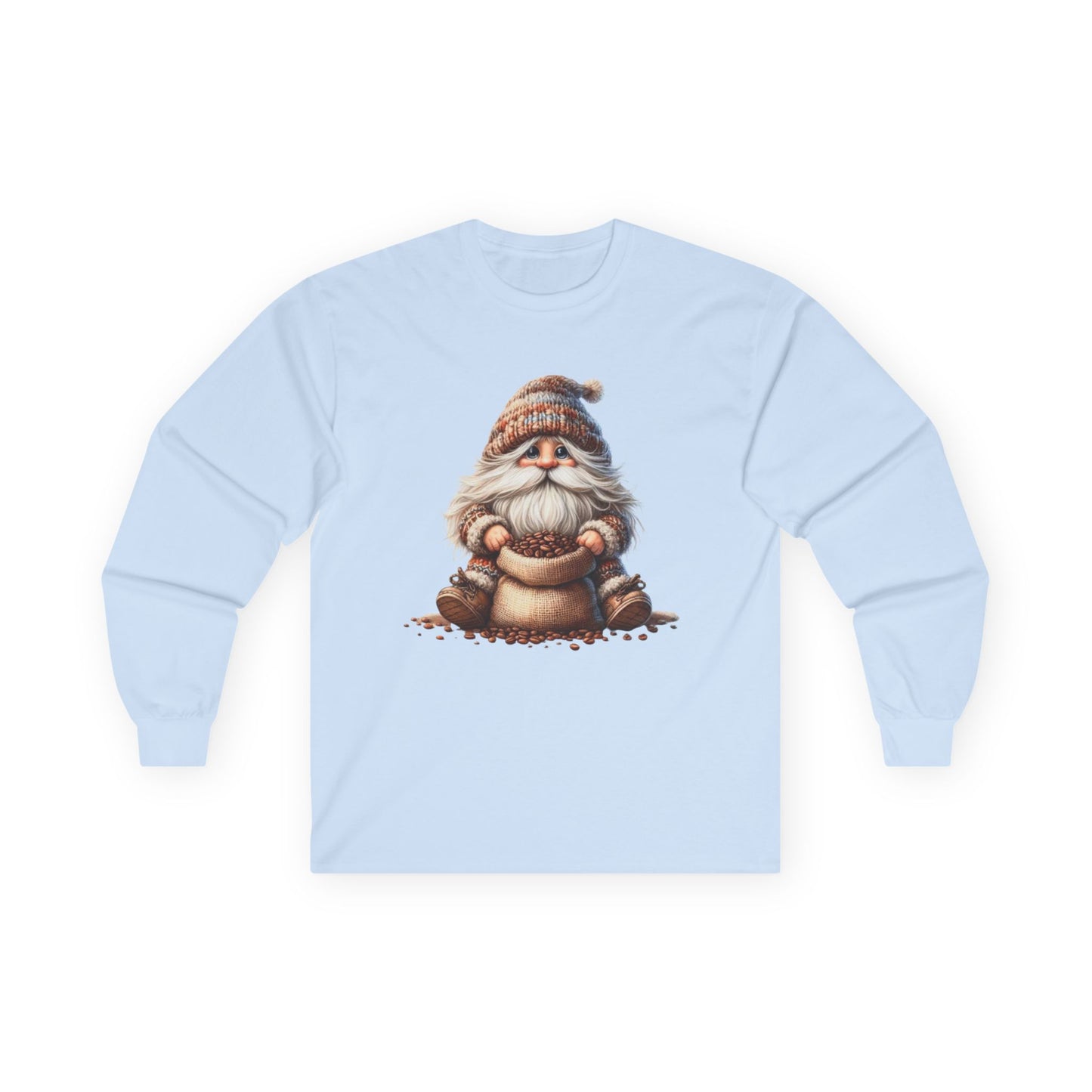 “Coffee Bean Gnome” Long Sleeve Tee – Brewed & Bearded Edition
