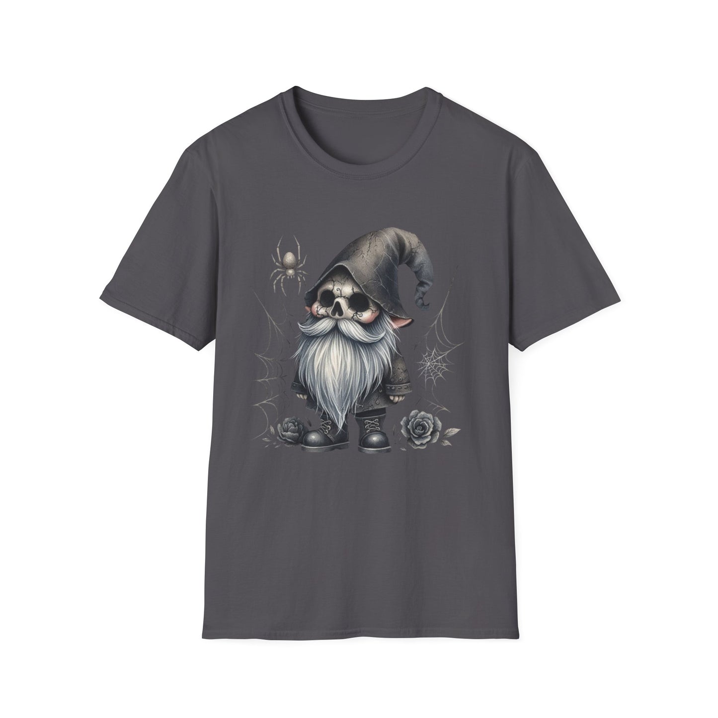 “Cracked Skull Gnome” Tee – Web & Rose Edition