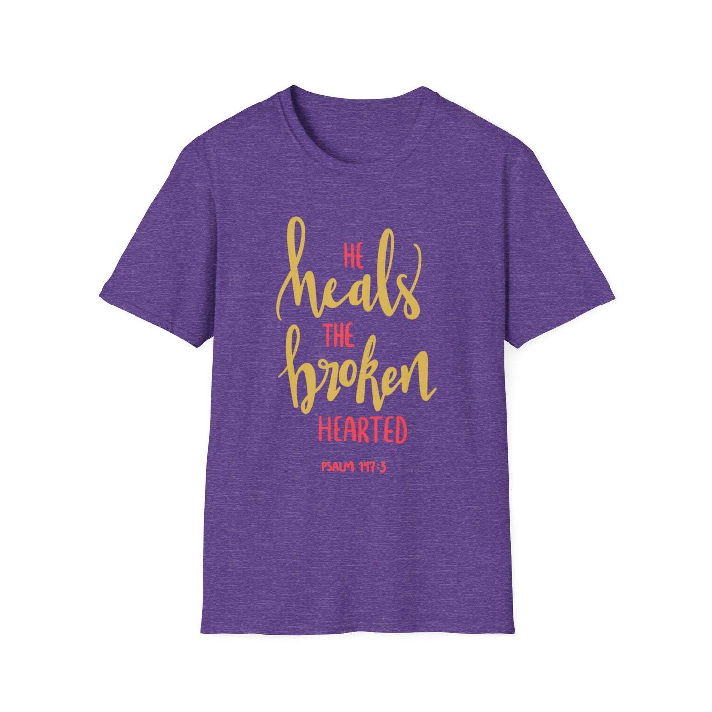 He Heals the Brokenhearted Tee – Psalm 147:3 Comfort Edition