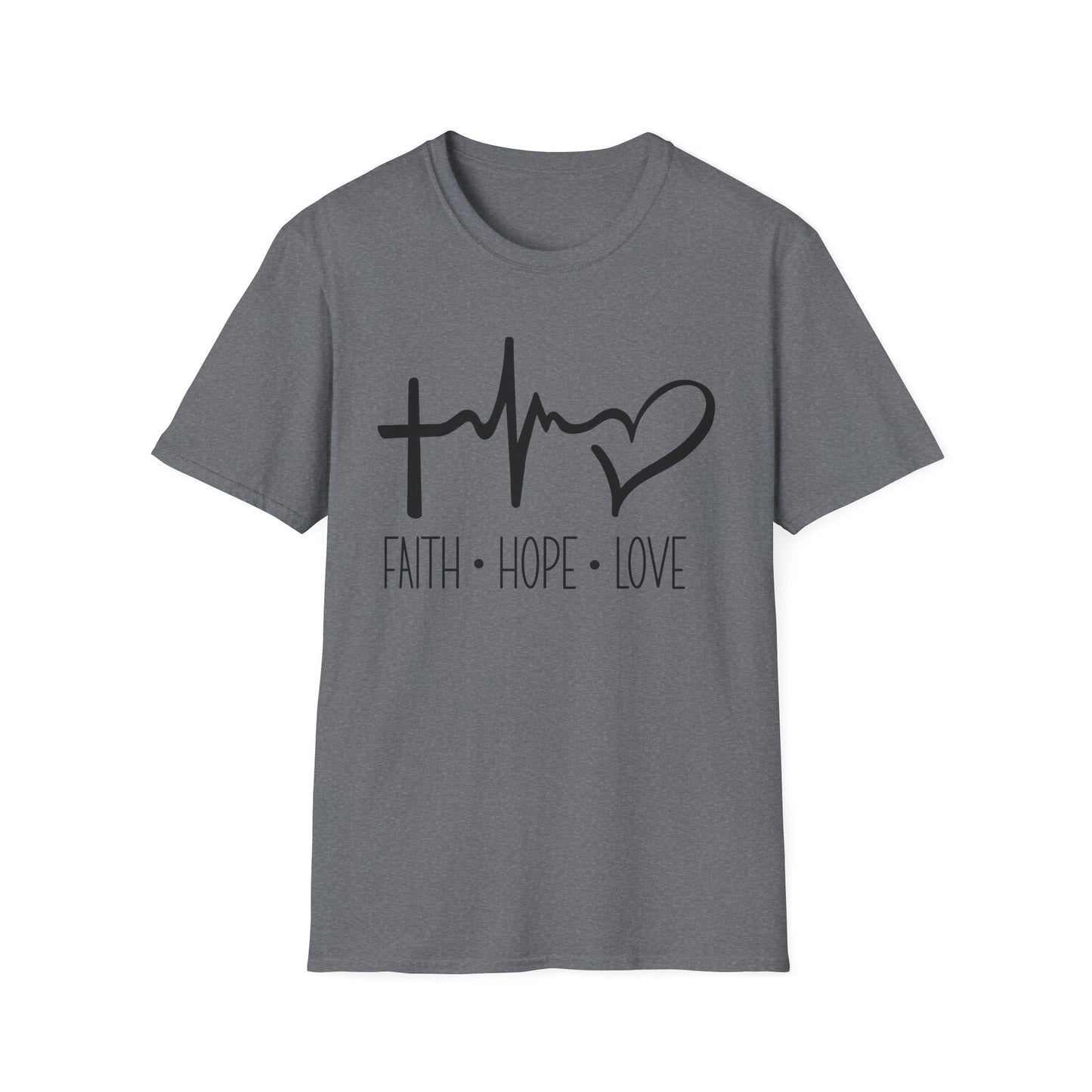 Faith • Hope • Love Tee – Heartbeat Cross Edition