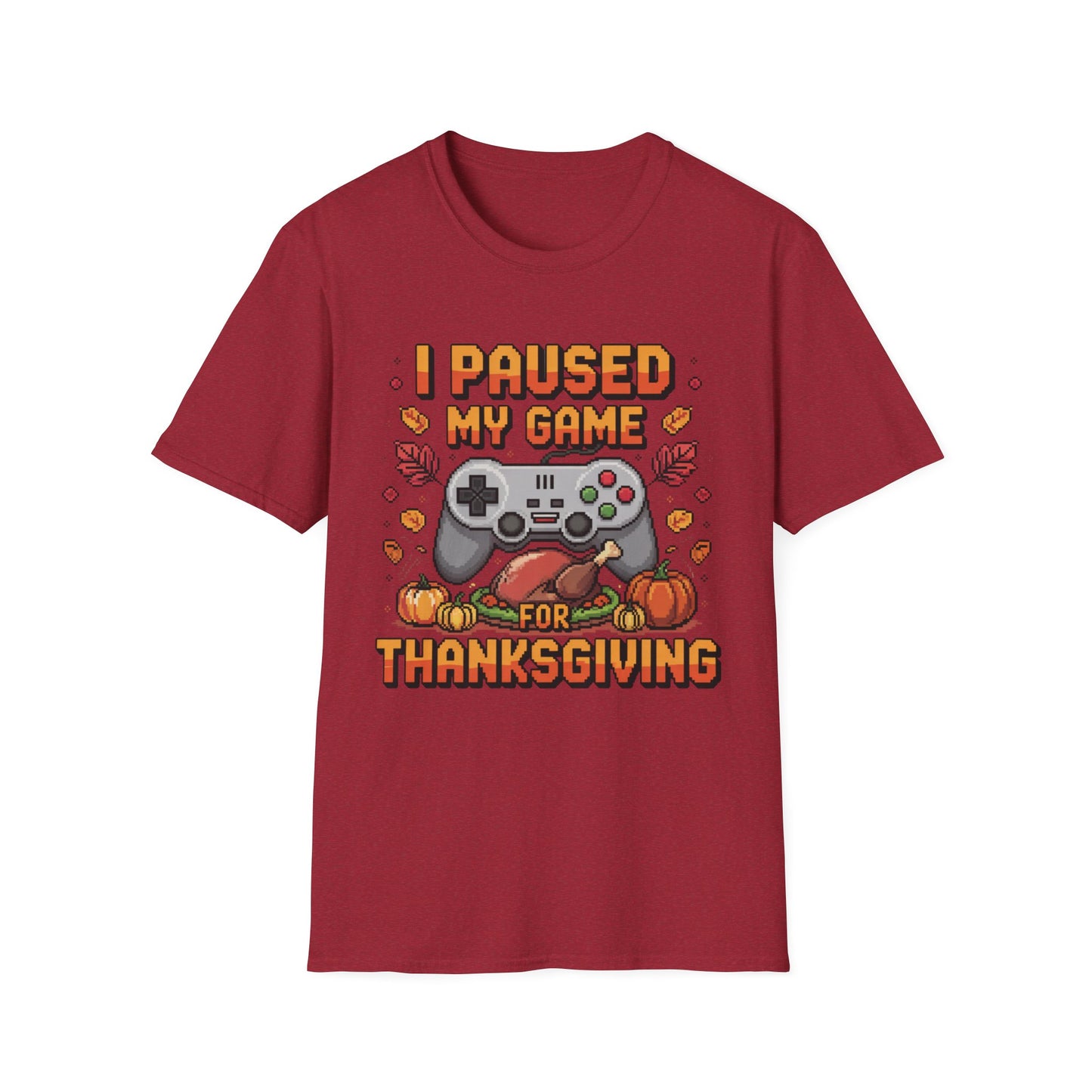 I Paused My Game for Thanksgiving – Pixel Feast Edition Short Sleeve Tee