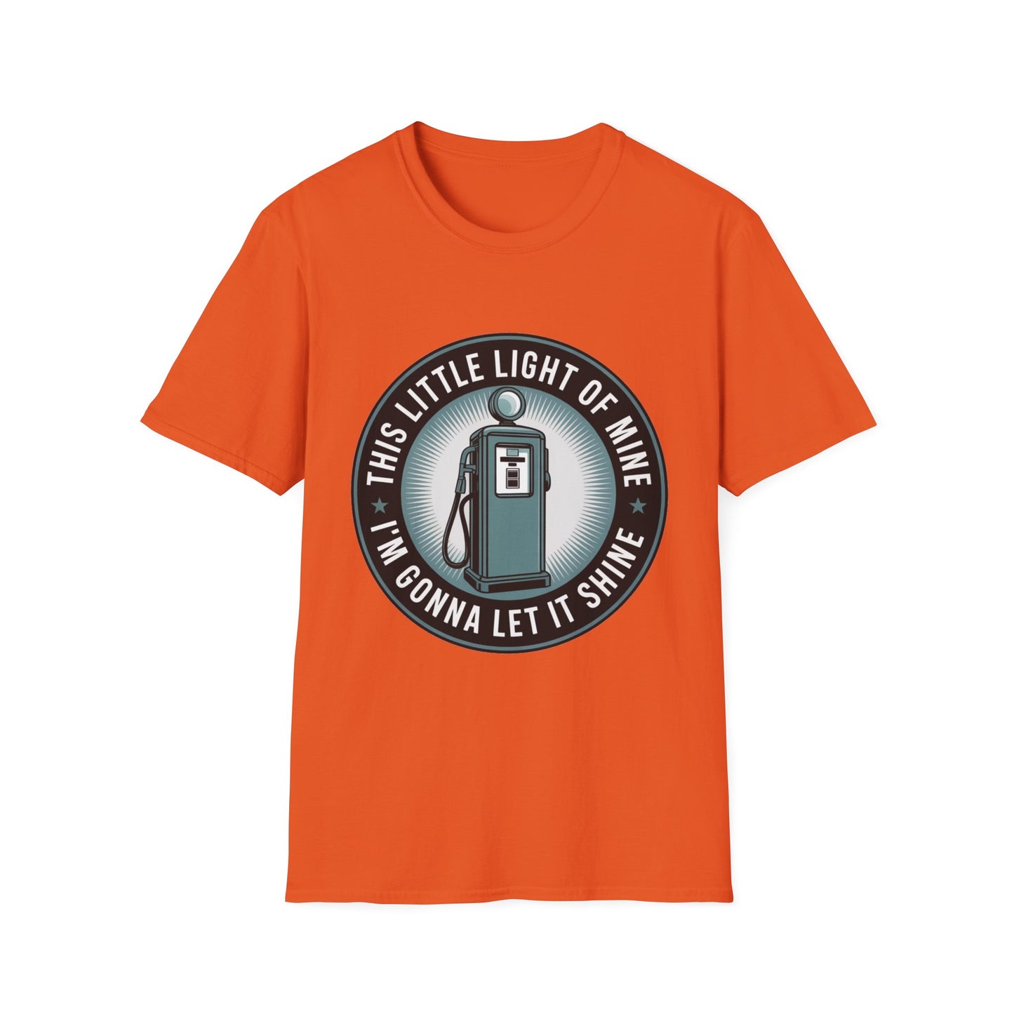 Vintage Shine Tee – “This Little Light of Mine” Gas Pump Design