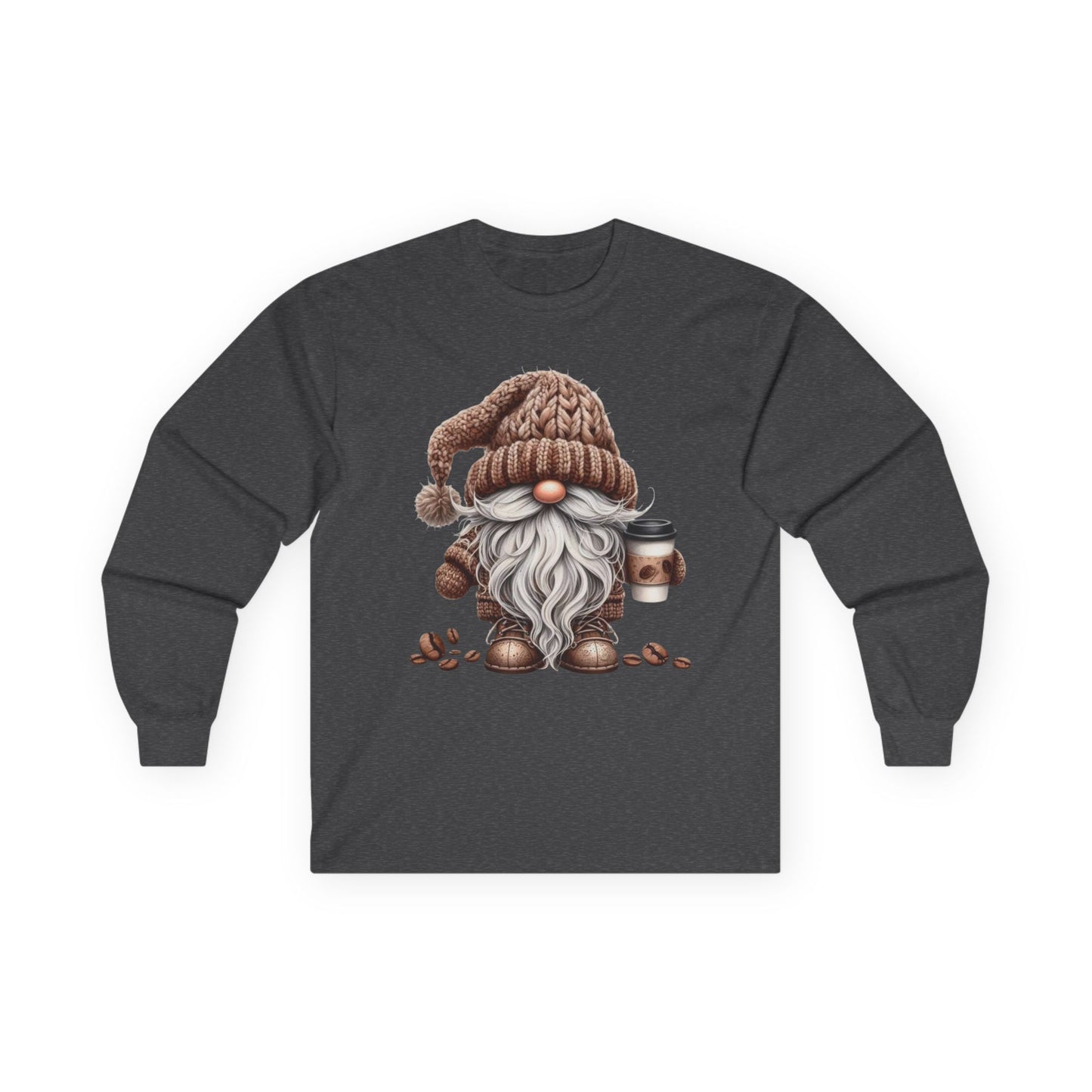 “Coffee Gnome” Long Sleeve Tee – Brewed & Bearded Edition