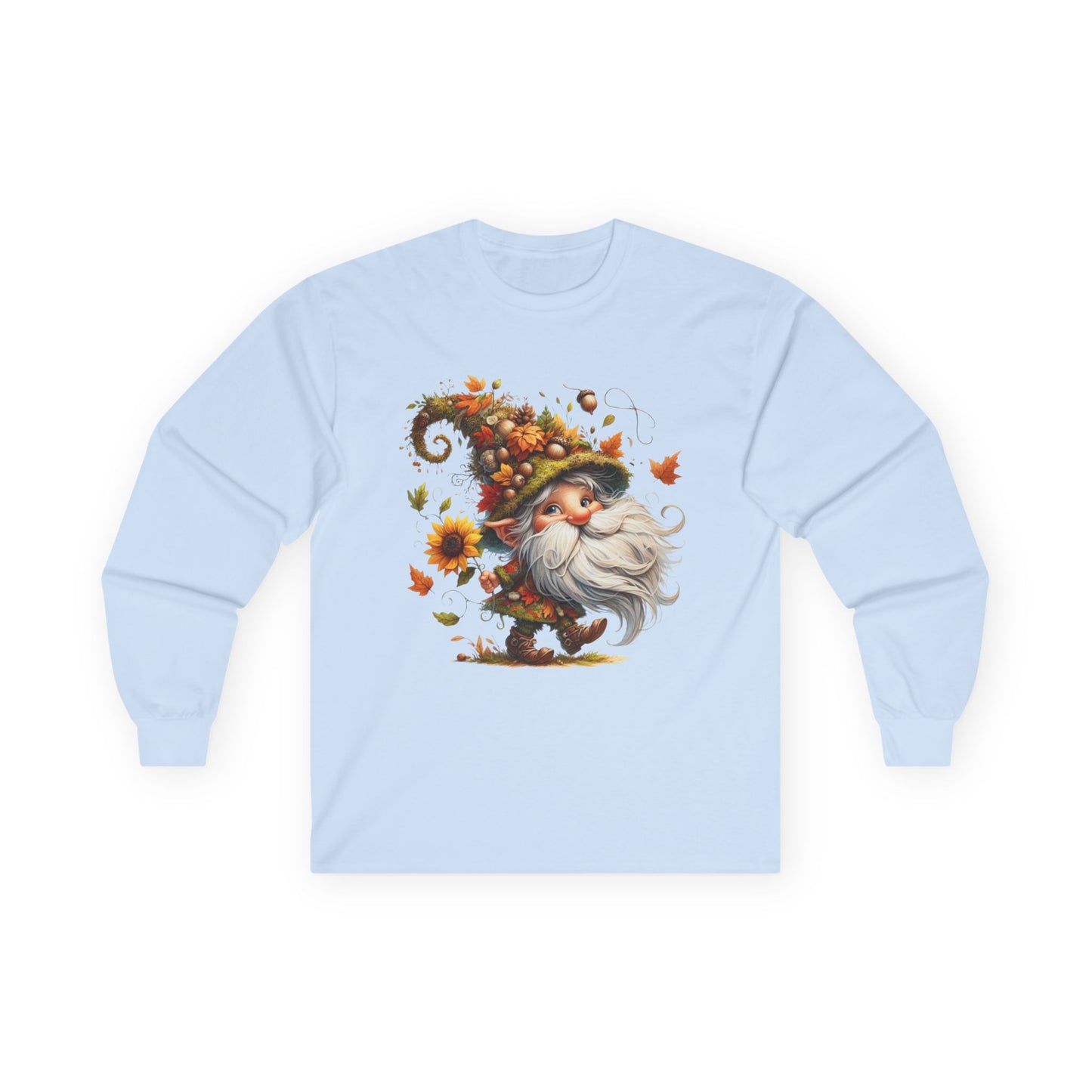 “Dancing Gnome” Long Sleeve Tee – Sunflower Harvest Edition