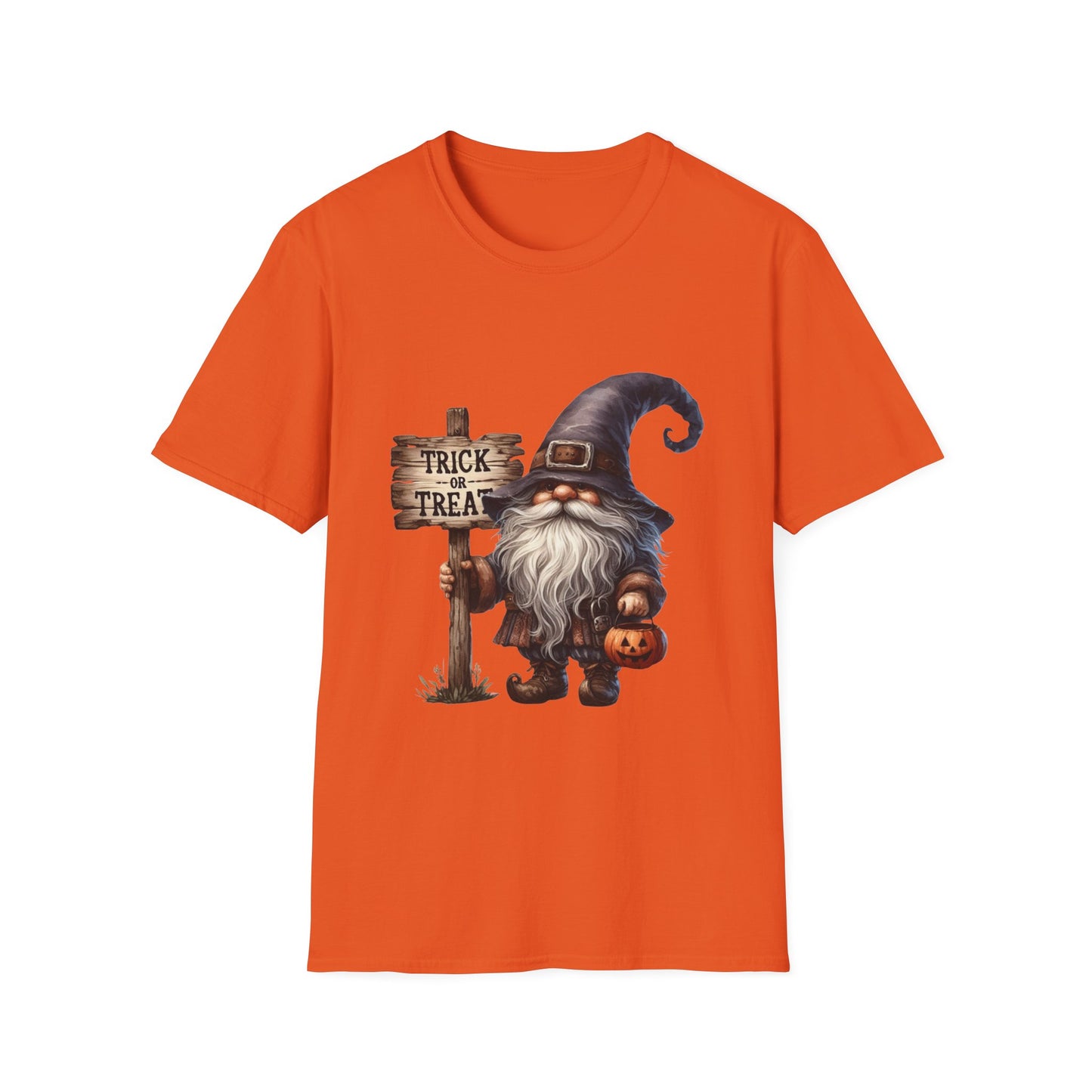 Happy Halloween Gnome Softstyle T-Shirt, Trick or Treat Tee, Spooky Halloween Shirt, Autumn Witch Hat Shirt, Enchanted Brew Top