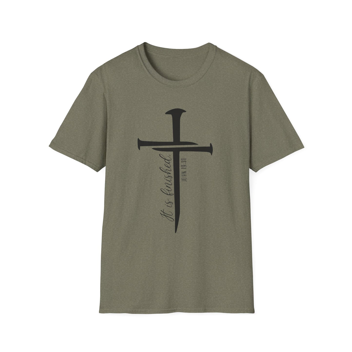 It Is Finished Tee – John 19:30 Nail Cross Edition