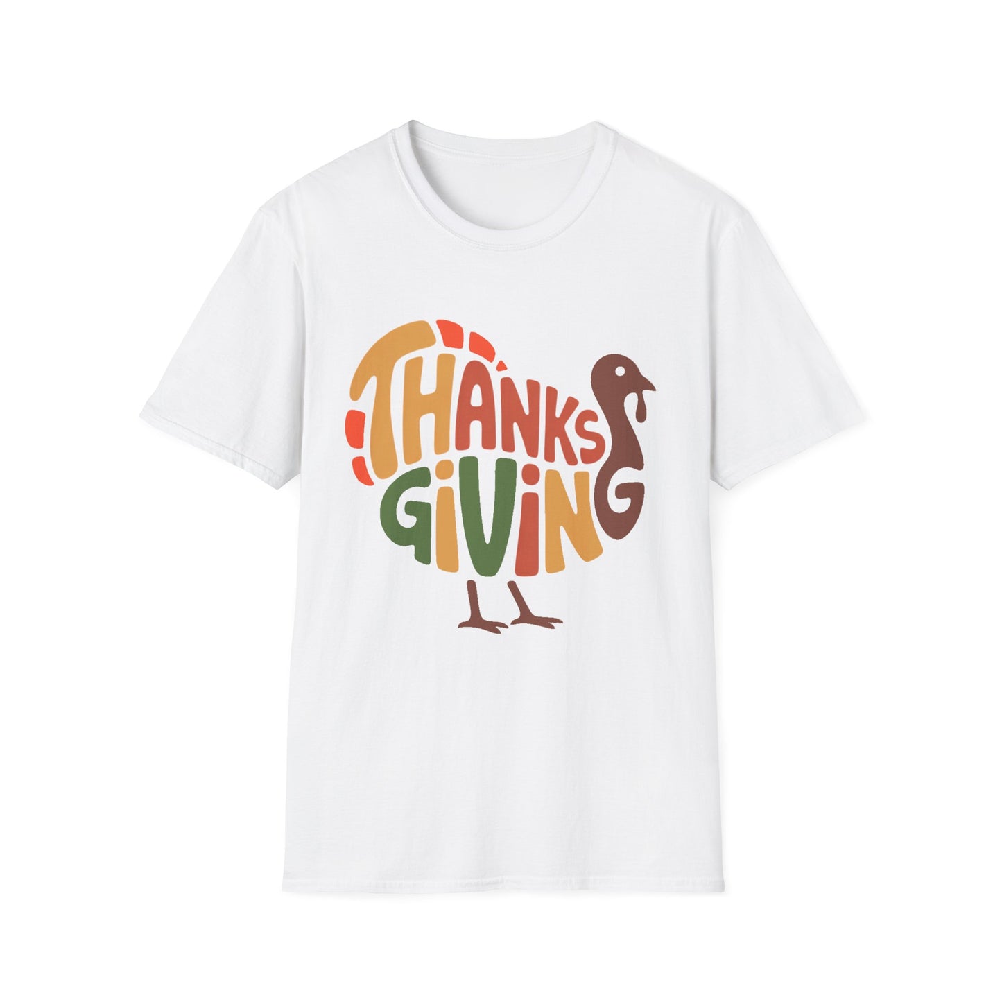 THANKSGIVING Turkey Typography Short Sleeve Tee