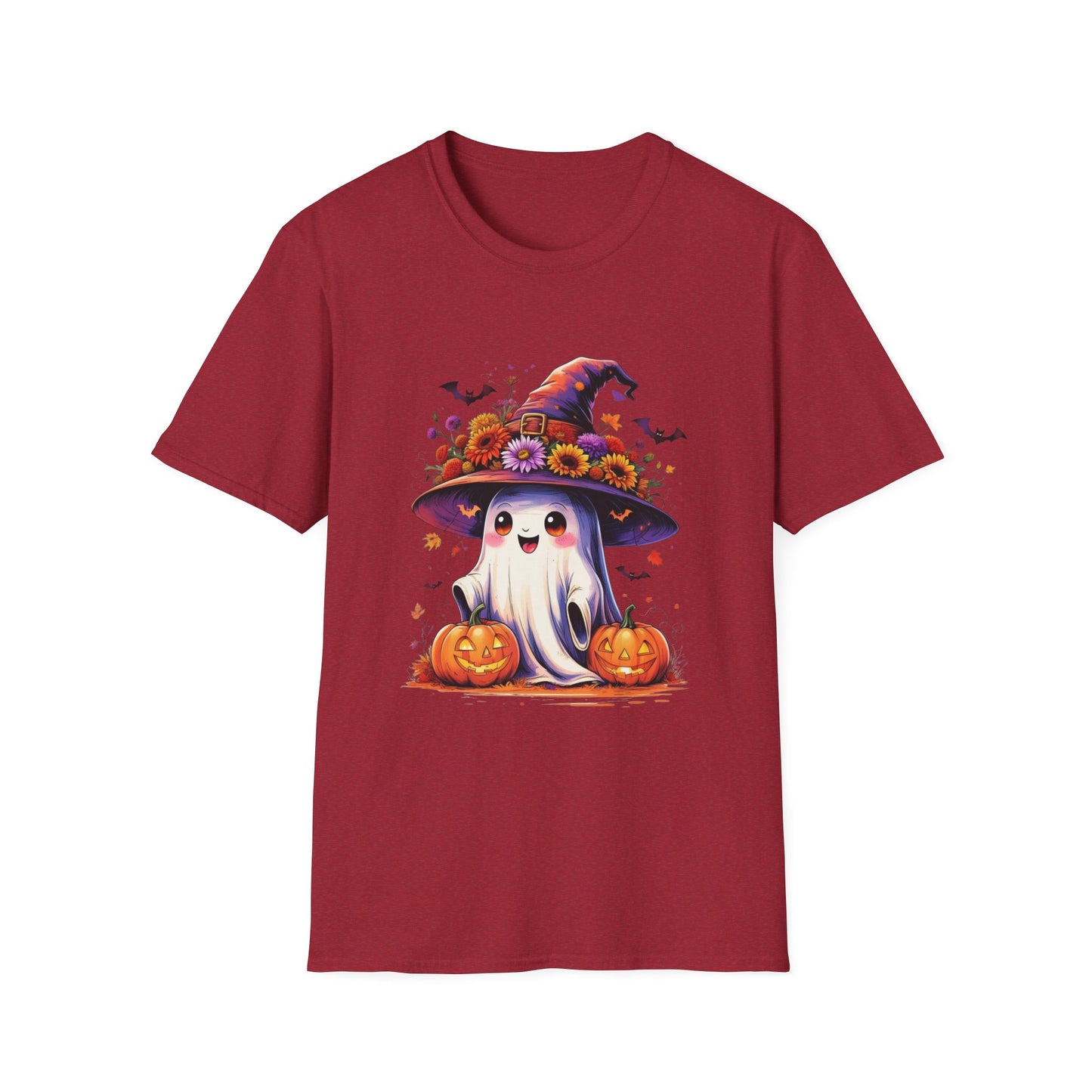 “Floral Ghost & Pumpkin” Tee – Autumn Bloom Edition
