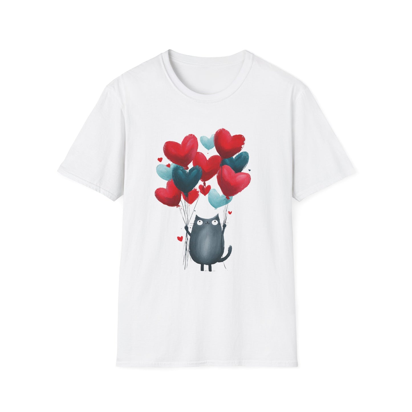 Balloon Buddy – Whimsical Cat Love Tee