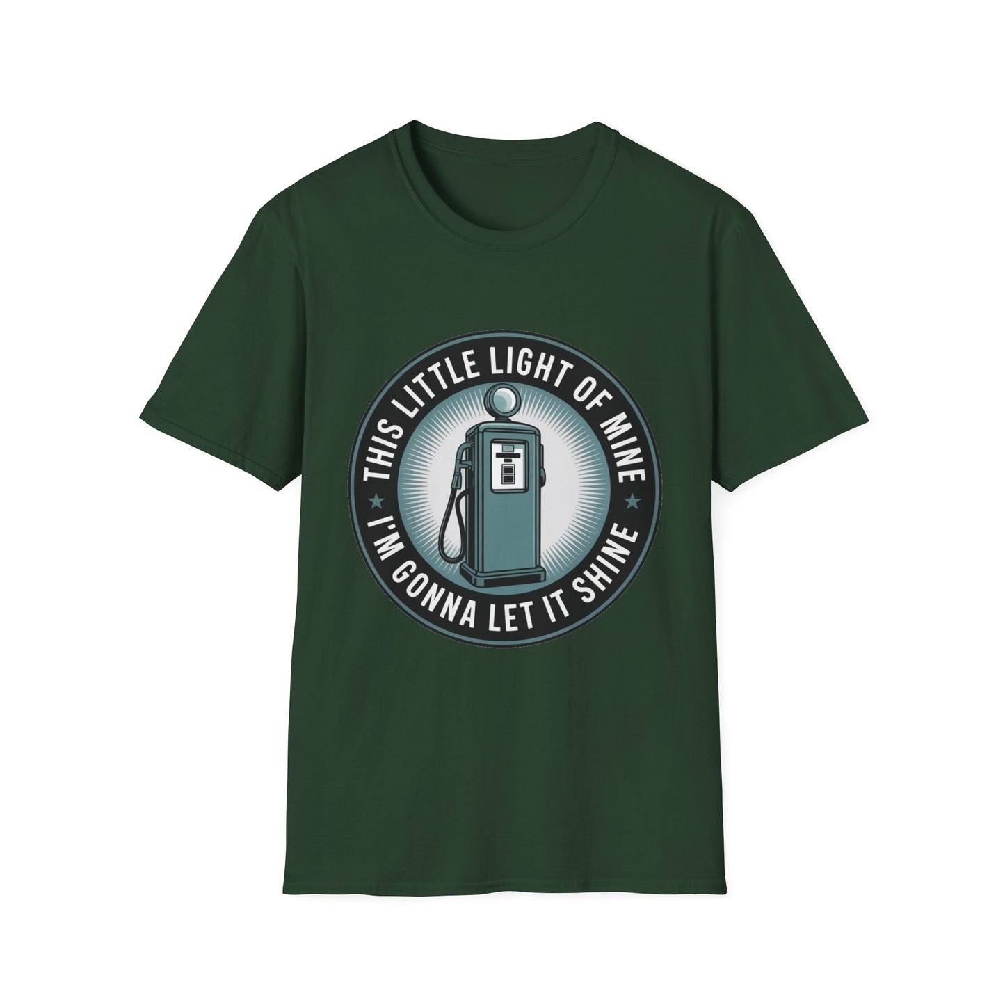Vintage Shine Tee – “This Little Light of Mine” Gas Pump Design