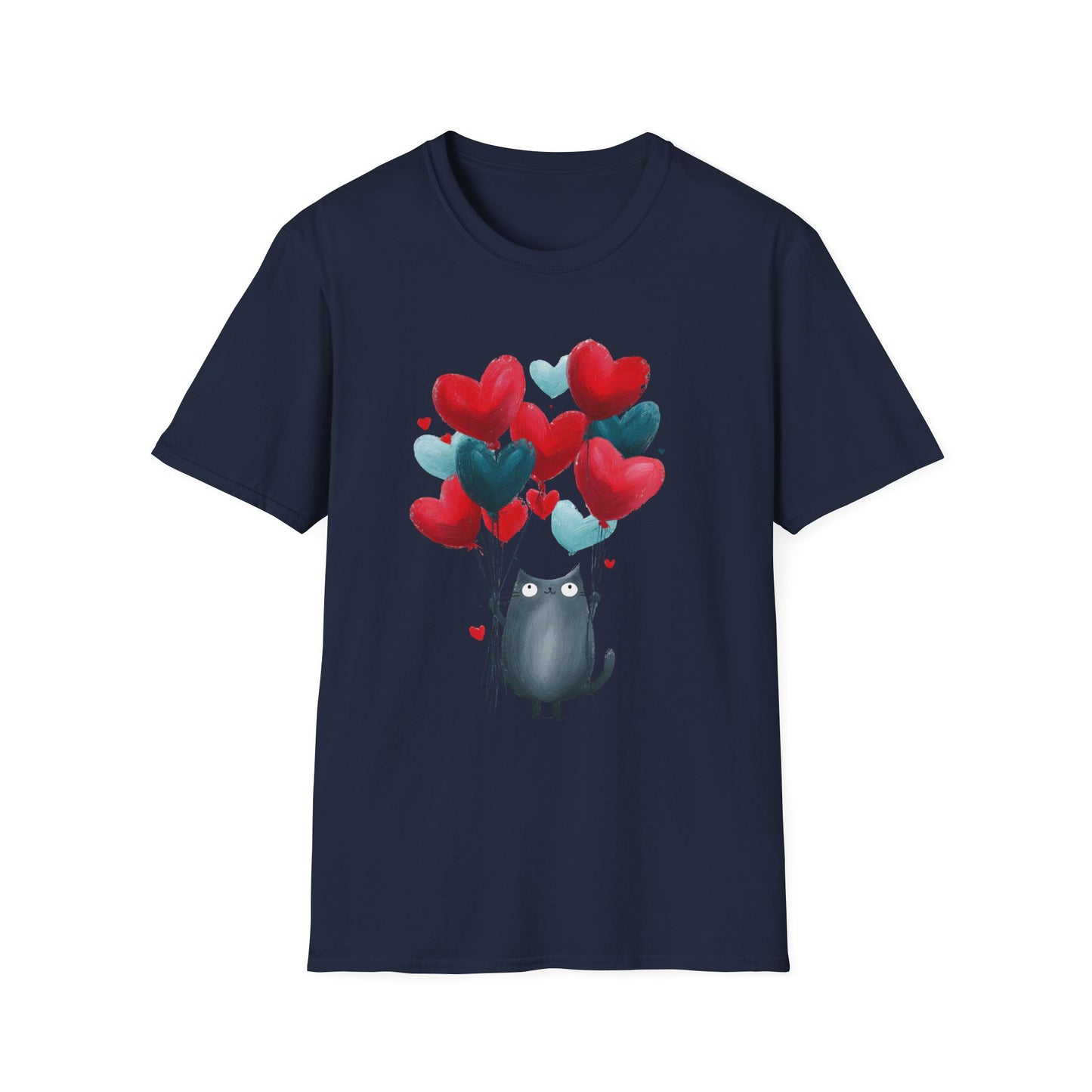 Balloon Buddy – Whimsical Cat Love Tee