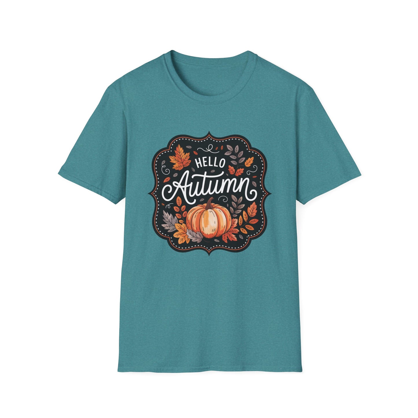 “Hello Autumn” Tee – Pumpkin & Leaves Edition