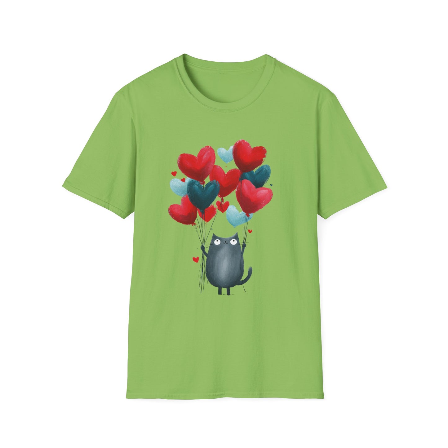 Balloon Buddy – Whimsical Cat Love Tee