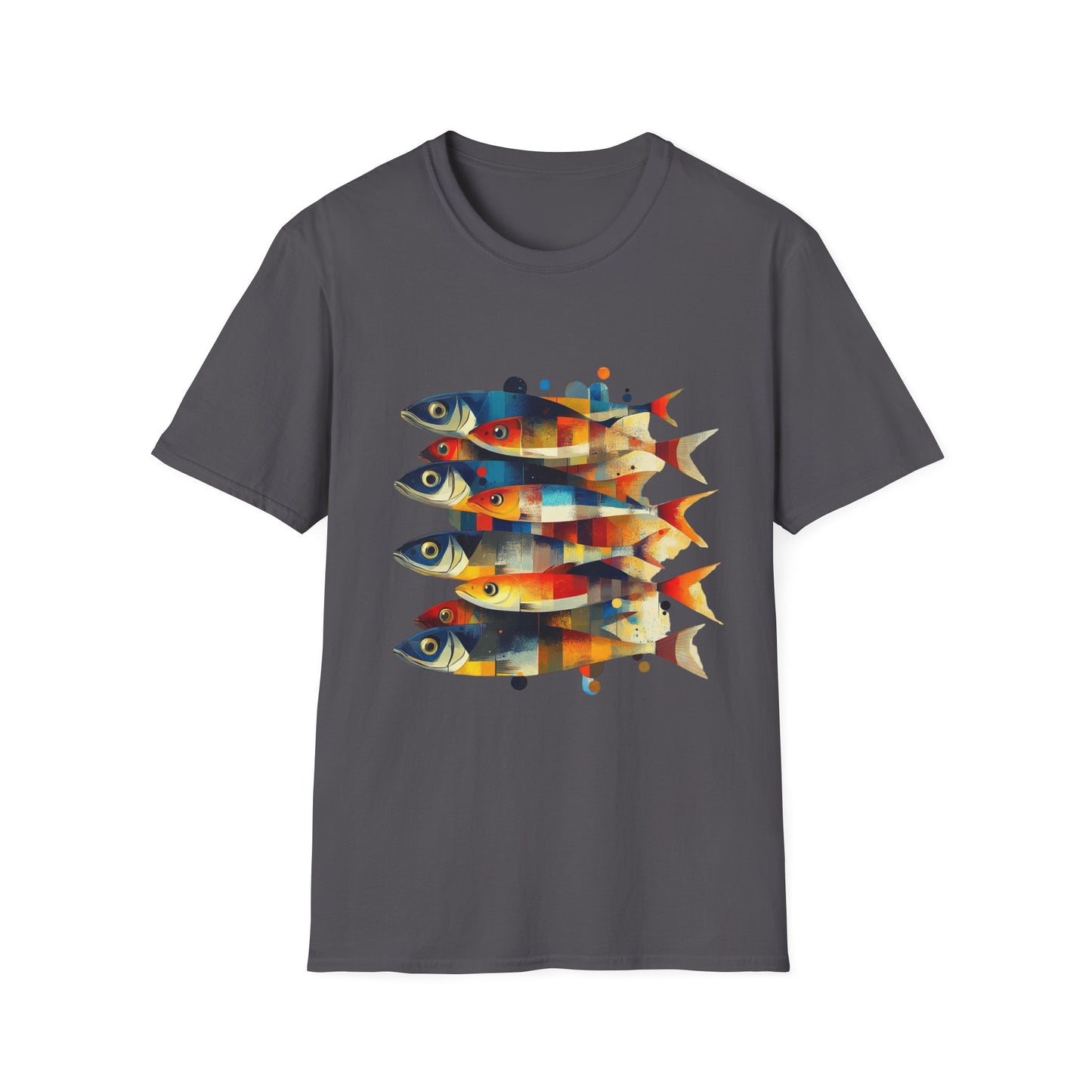 Stacked Signals – Abstract Fish Formation Tee
