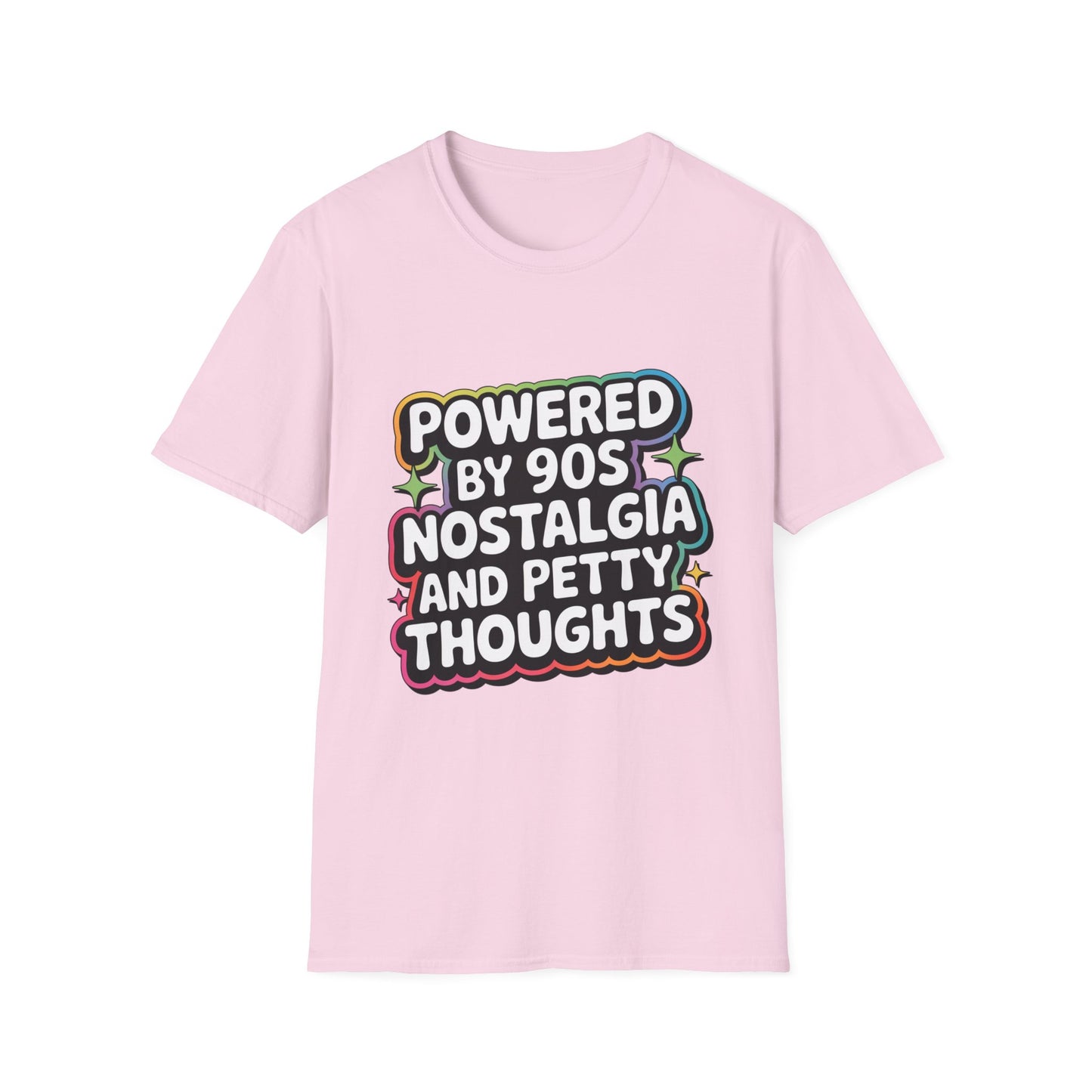 'Powered By 90s Nostalgia And Petty Thoughts' Funny Tee