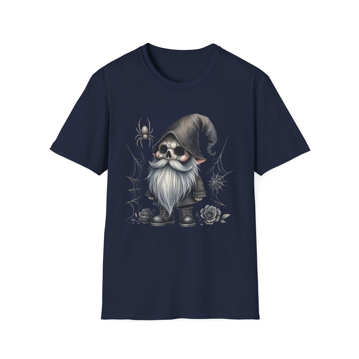 “Cracked Skull Gnome” Tee – Web & Rose Edition
