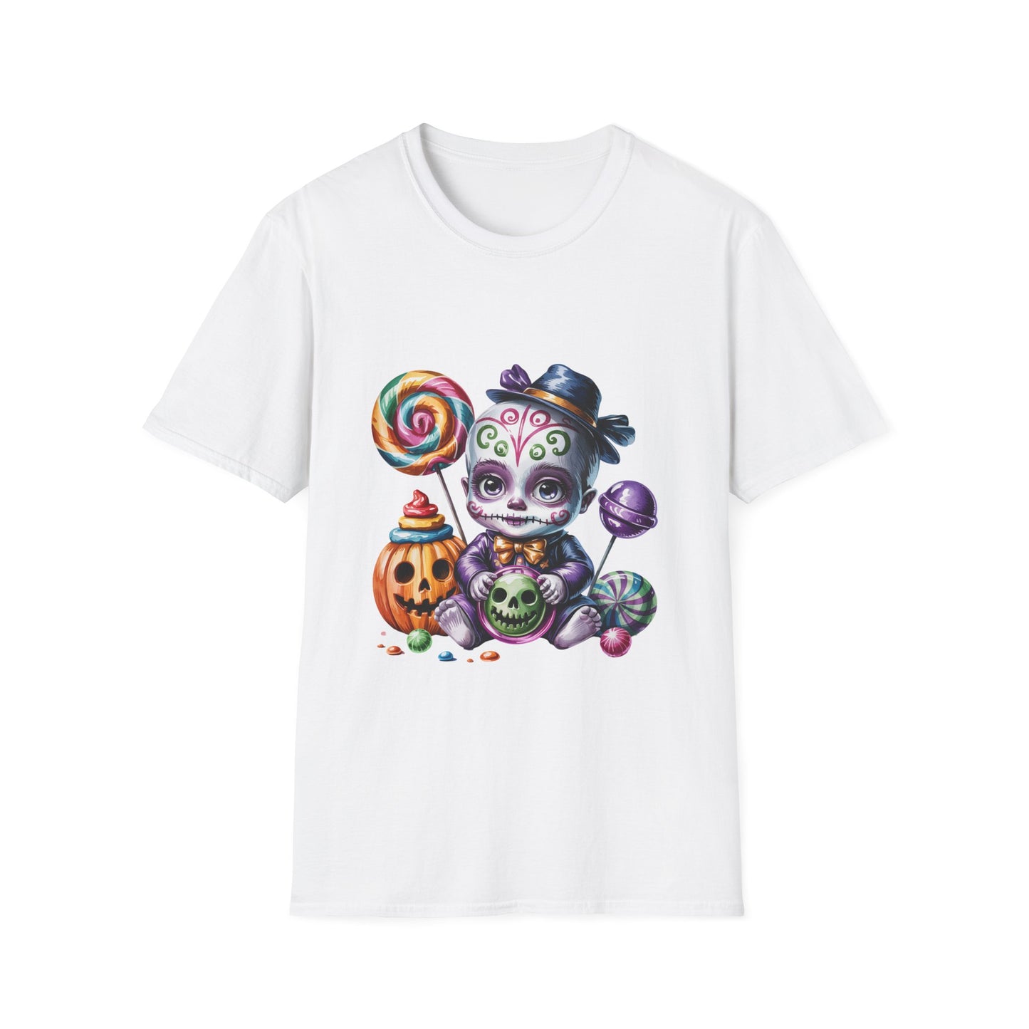 Baby Skeleton Halloween T-Shirt, Spooky Trickster Tee, Sugar Skull Costume Shirt, Halloween Party Top, Day of the Dead Graphic Tee