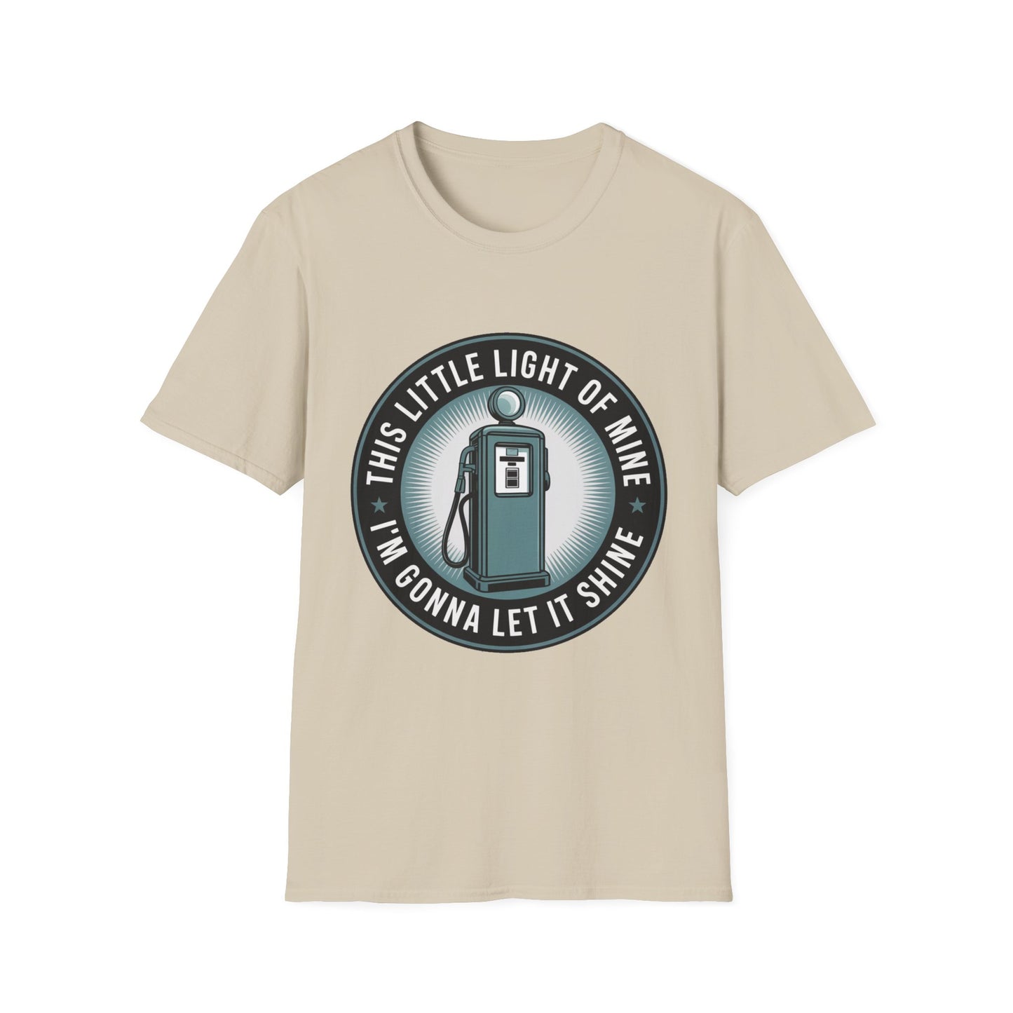 Vintage Shine Tee – “This Little Light of Mine” Gas Pump Design