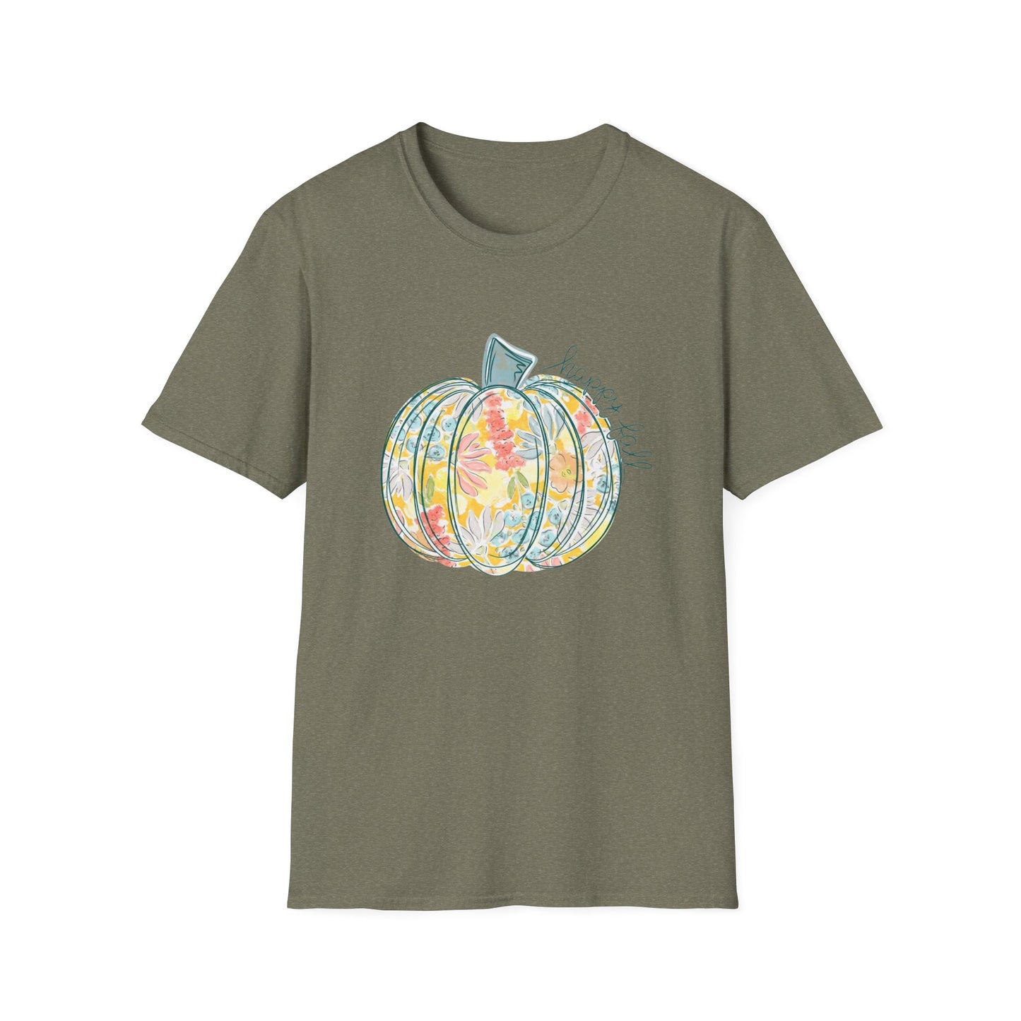“Happy Fall Floral Pumpkin” Tee – Bloom & Gourd Edition
