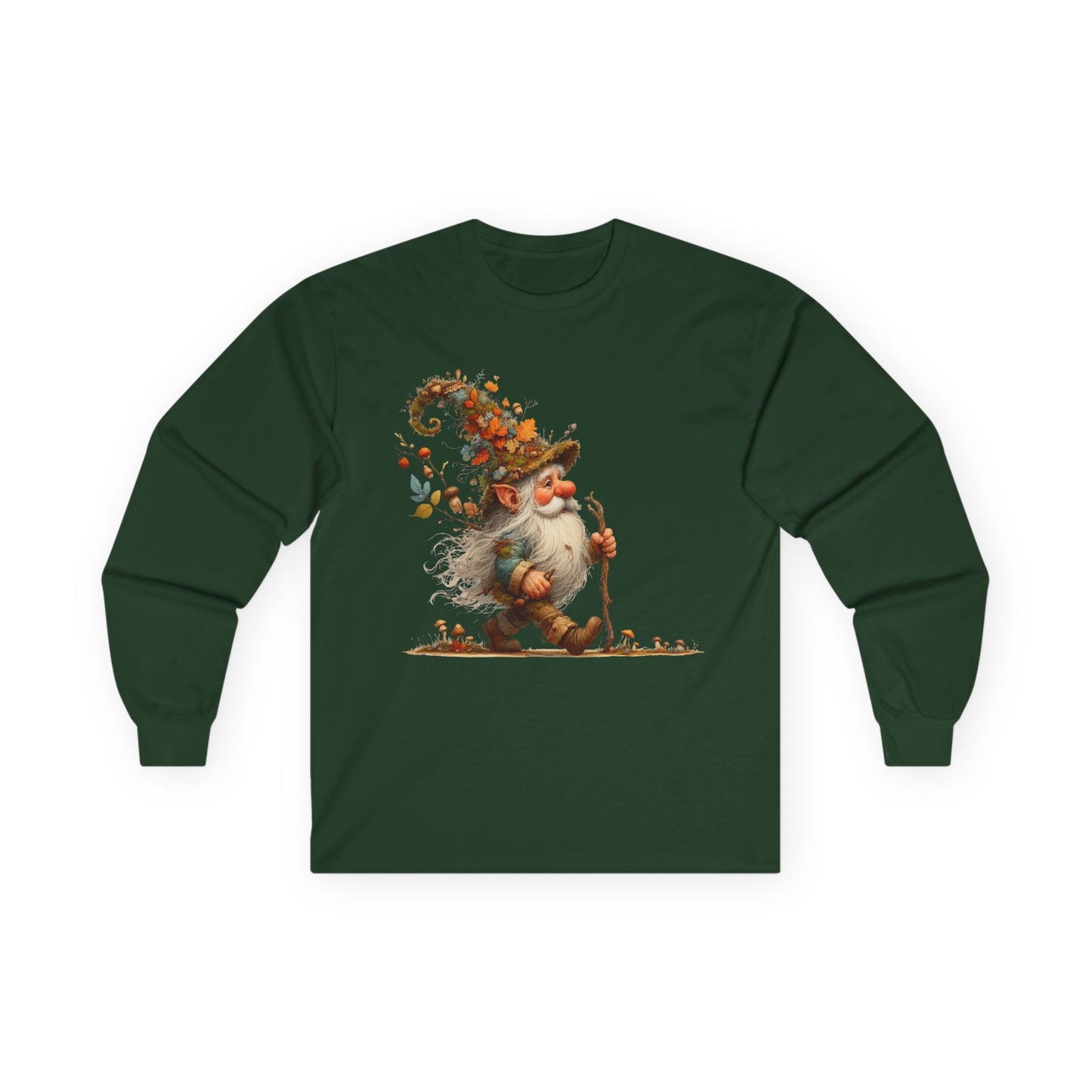 “Forest Walker Gnome” Long Sleeve Tee – Woodland Lore Edition