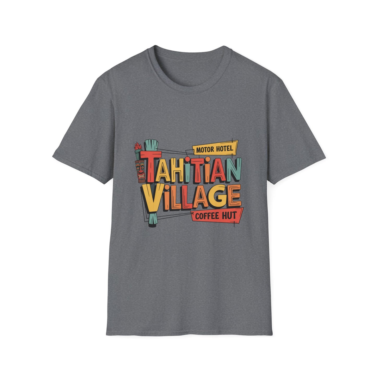 Tahitian Village Retro Tiki Graphic Tee