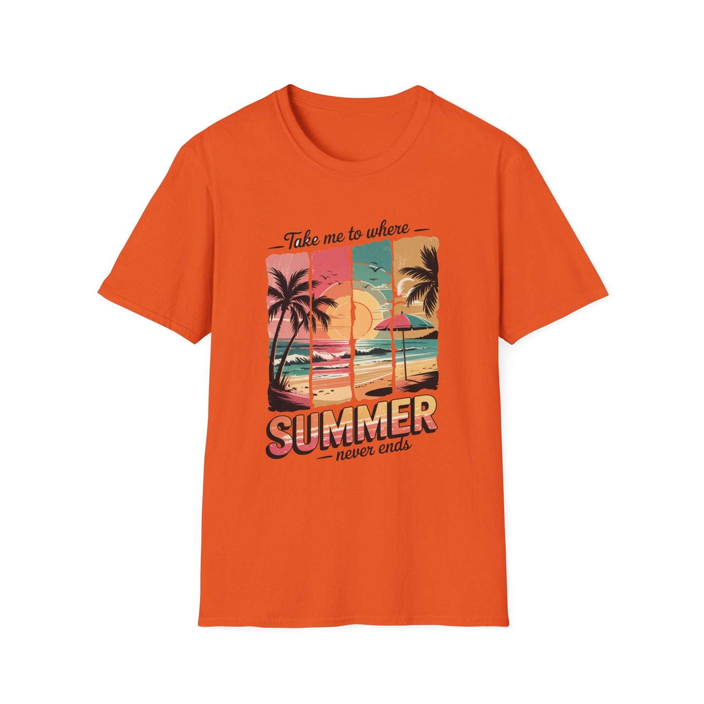 Where Summer Never Ends Sunset Panel Graphic Tee