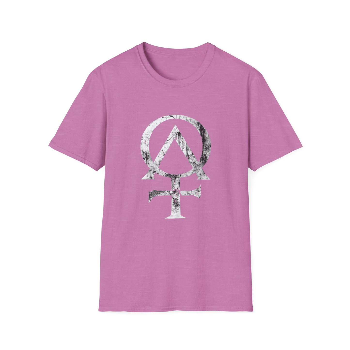 Alpha and Omega Distressed Christian Cross Emblem Tee